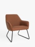 John Lewis ANYDAY Form Faux Leather Accent Chair, Black Metal Leg, Tan Faux Leather