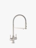 Pronteau by Abode 3-In-1 Professional Pull-Around Steaming Hot Water Kitchen Tap, Brushed Nickel