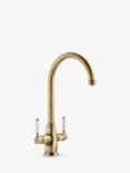 Pronteau by Abode ProTrad Swan 4-In-1 Instant Steaming Hot & Filtered Water 2 Lever Kitchen Tap, Antique Brass