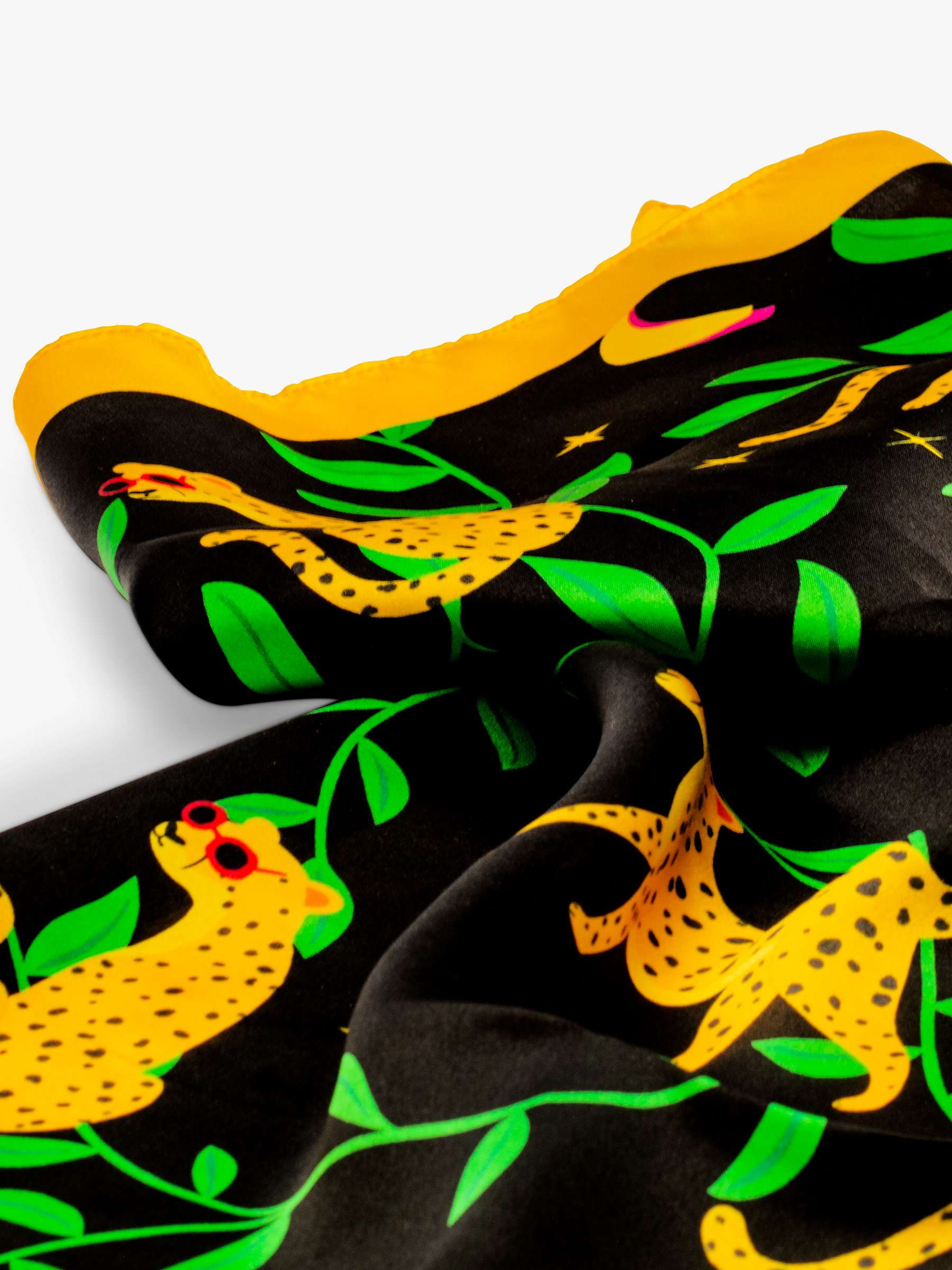 Buy Tache Crafts Leopards Silk Scarf, Black/Multi Online at johnlewis.com