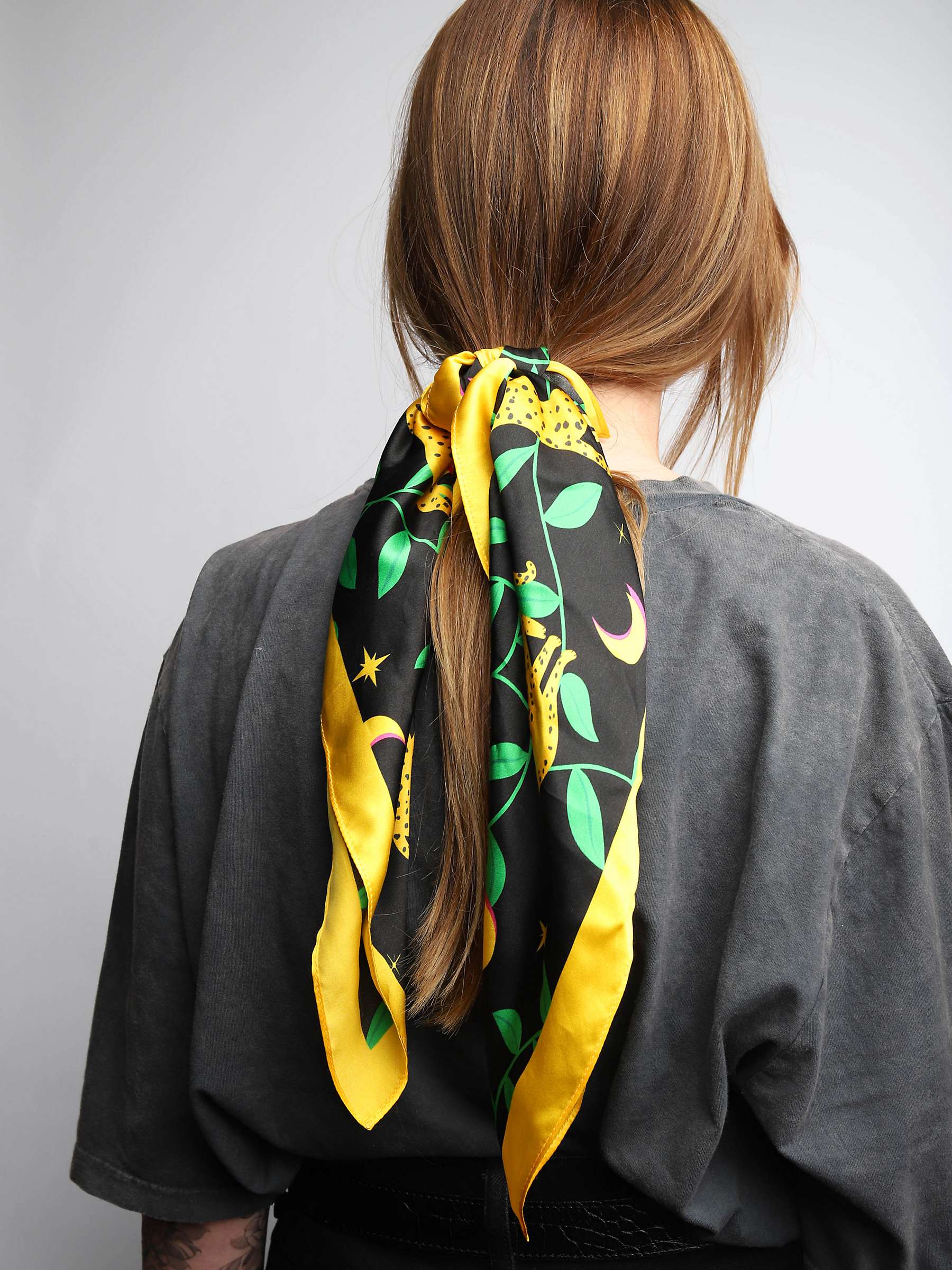 Buy Tache Crafts Leopards Silk Scarf, Black/Multi Online at johnlewis.com