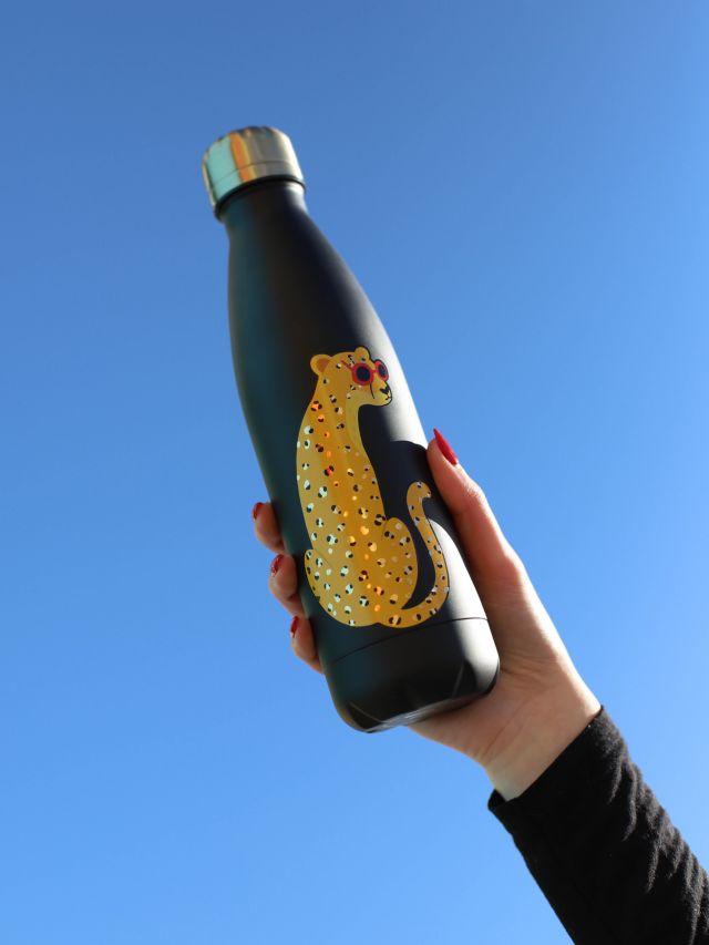 500ml Drink Bottle - Black Cheetah | MoveActive