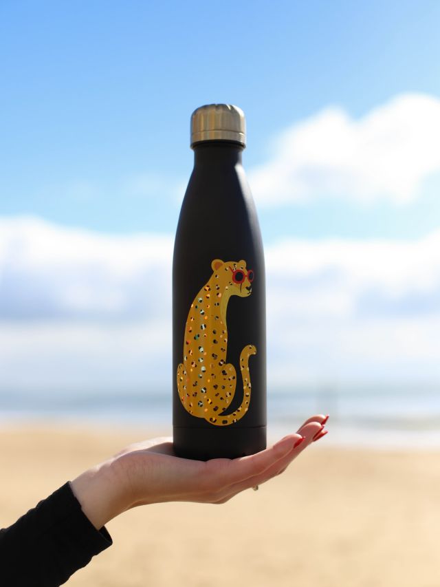 500ml Drink Bottle - Black Cheetah | MoveActive