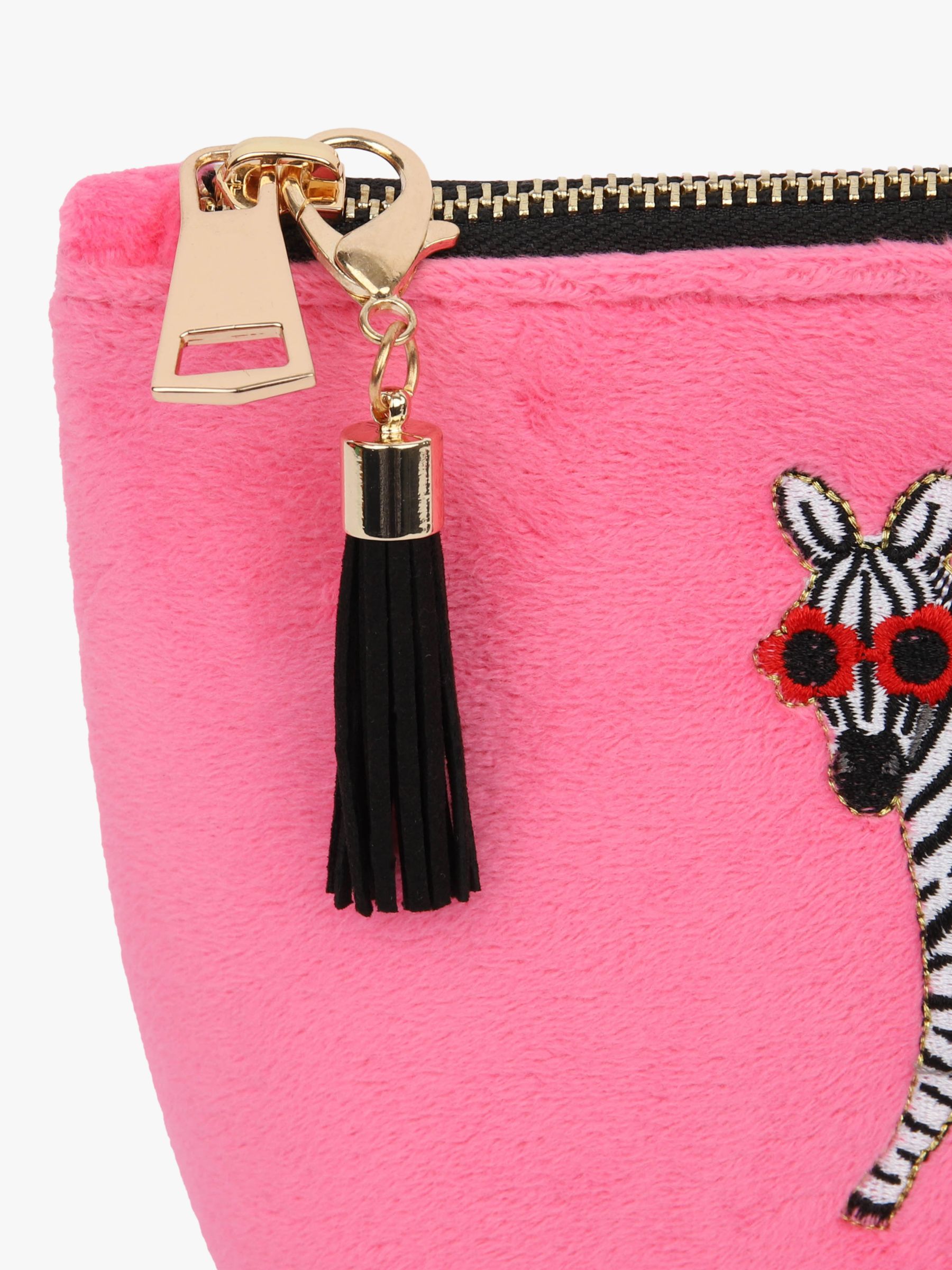Tache Crafts Zebra Velvet Washbag, Pink 6