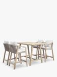 KETTLER Cora 4-Seater Garden Bar Dining Table & Chairs Set, FSC-Certified (Acacia Wood), Natural