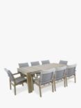 KETTLER Mali 8-Seater Garden Dining Table & Chairs Set, Natural