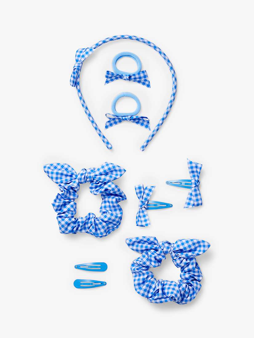 Buy Small Stuff Kids' Gingham Hair Accessory Bundle, Light Blue/Multi Online at johnlewis.com