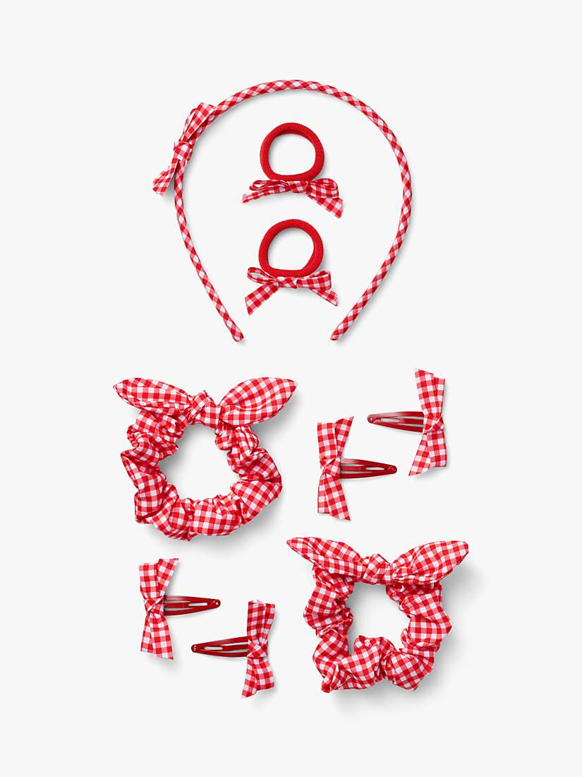 Buy Small Stuff Kid's Gingham Hair Accessory Set, Red/Multi Online at johnlewis.com
