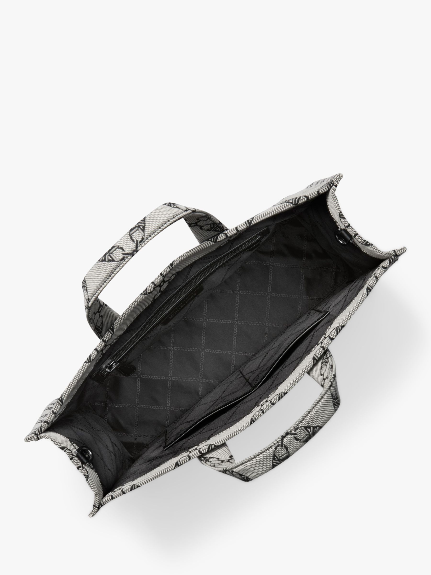 Michael Kors Gigi Large Empire Logo Jacquard Tote Bag, Neutral/Black at  John Lewis & Partners