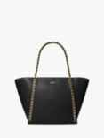Michael Kors Westley Large Pebbled Leather Chain-Link Tote Bag, Black