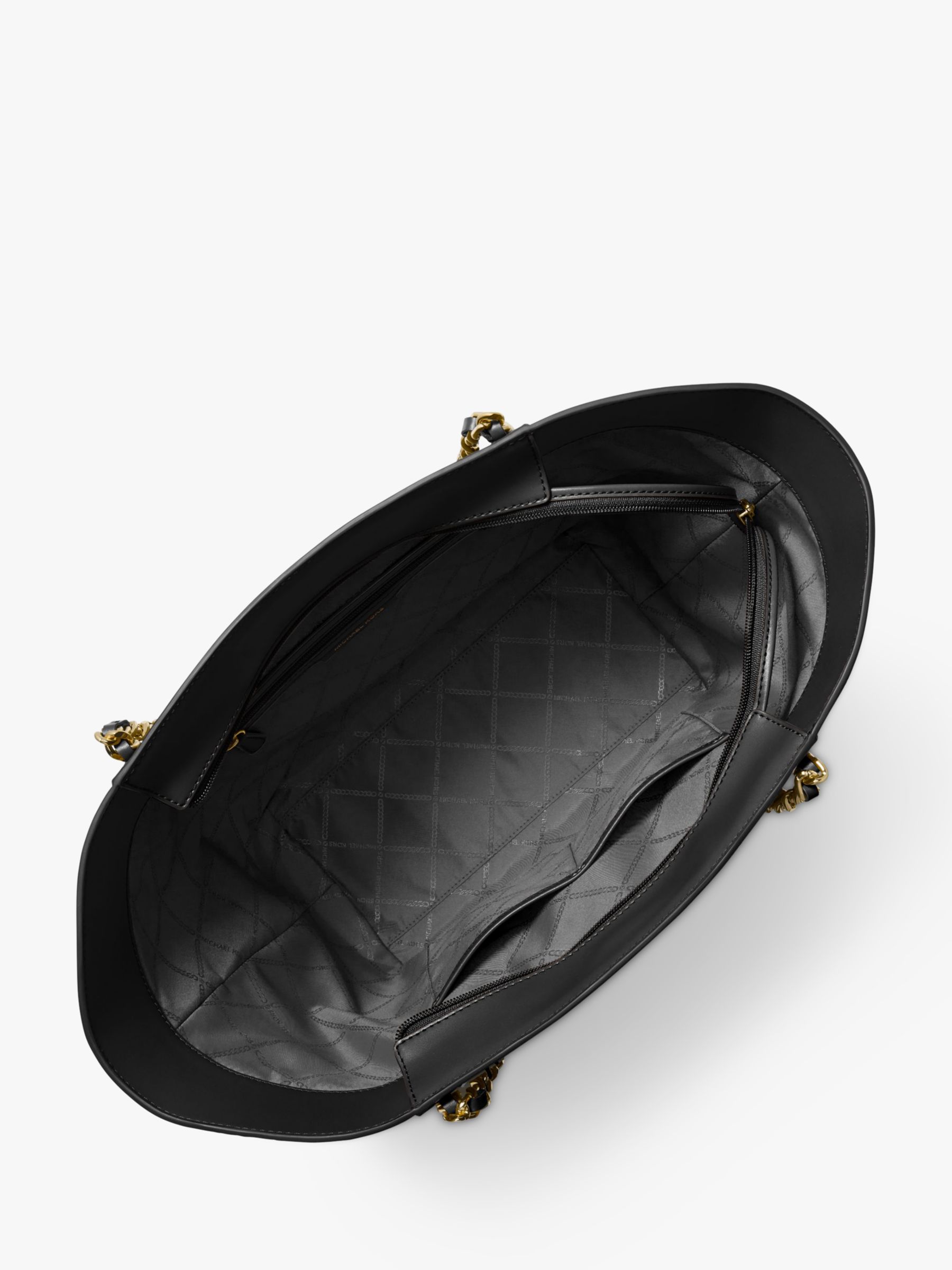 Buy Michael Kors Westley Large Pebbled Leather Chain-Link Tote Bag, Black Online at johnlewis.com