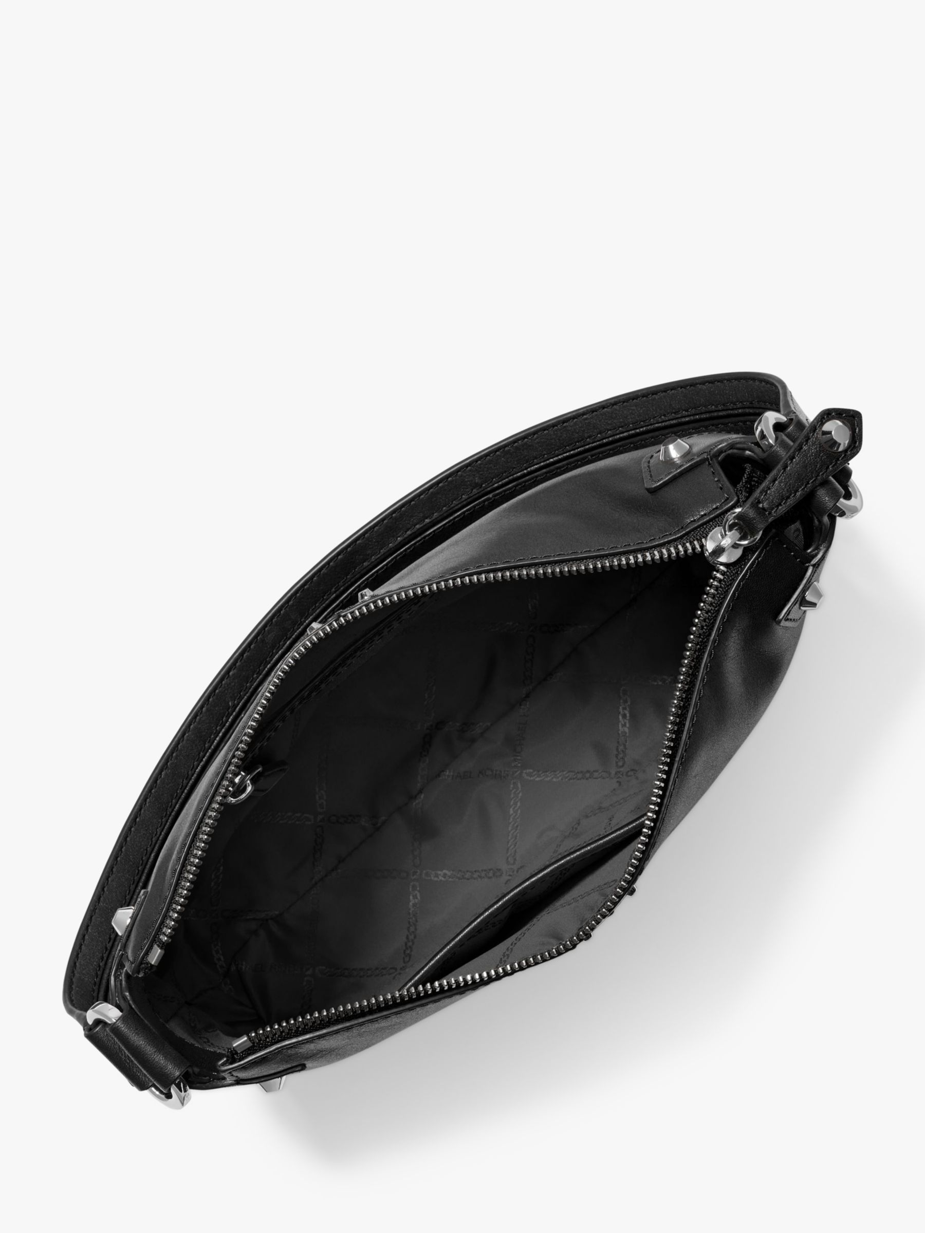 Michael Kors Astor Studded Leather Grab Bag, Black at John Lewis & Partners