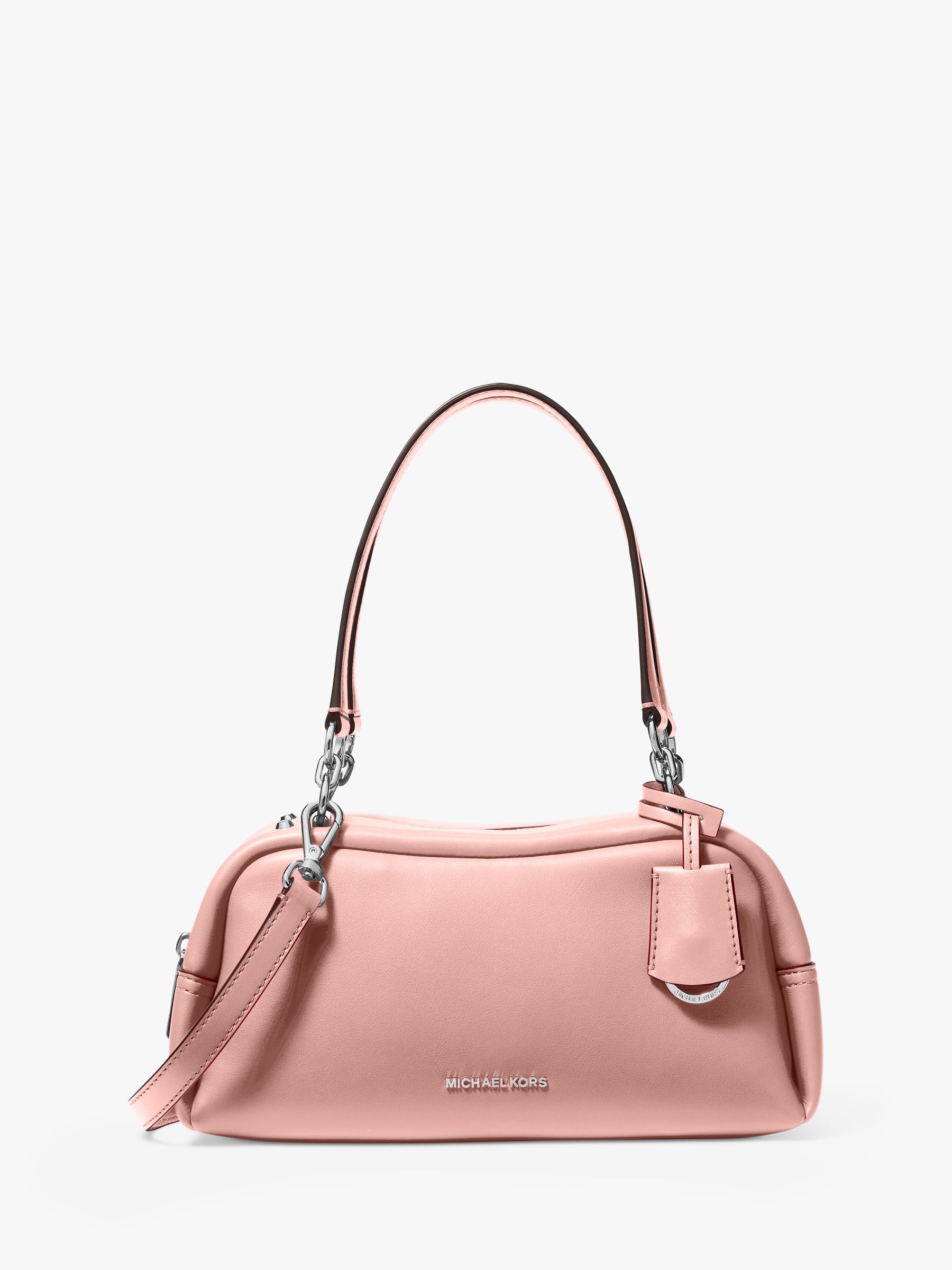 Michael Kors Cecily Small Faux Leather Shoulder Bag, Pink at John Lewis &  Partners