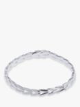 Nina B Men's Sterling Silver Foxtail Bracelet, Silver