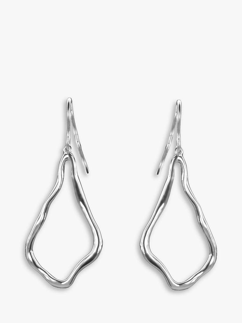 Buy Nina B Long Open Drop Earrings, Silver Online at johnlewis.com