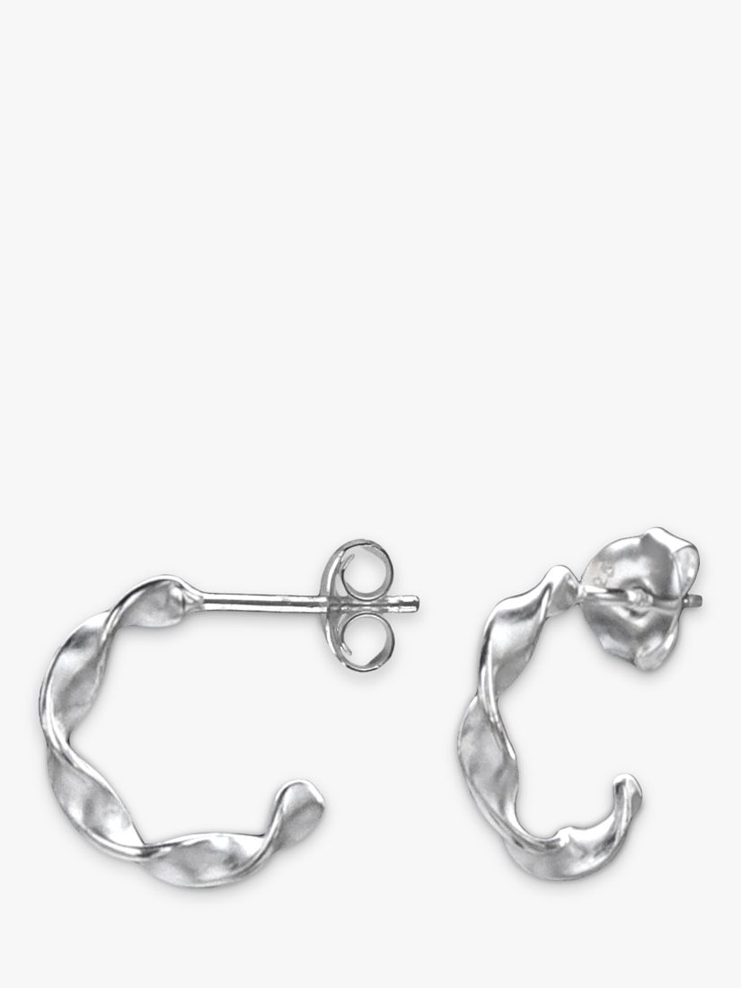 Nina B Small Sterling Silver Hoop Earrings, Silver at John Lewis & Partners