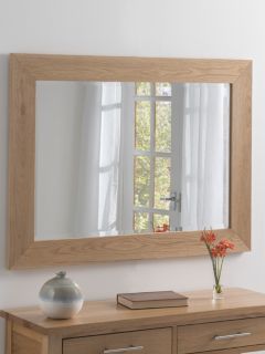 Yearn Rectangular Oak Wood Wall Mirror, Natural, 69 x 94cm