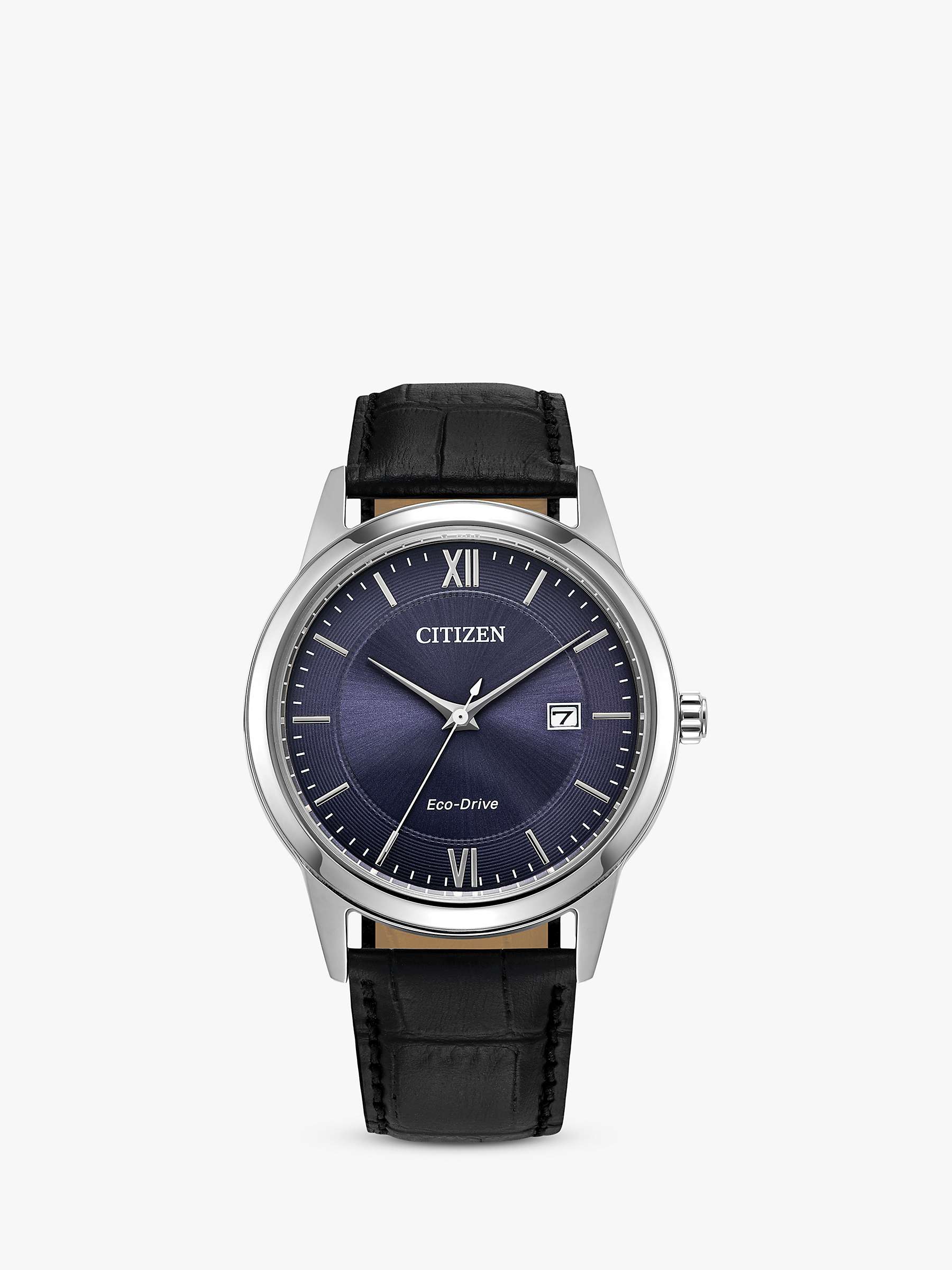 Buy Citizen Men's Eco-Drive Date Leather Strap Watch Online at johnlewis.com