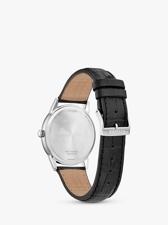 Citizen Men's Eco-Drive Date Leather Strap Watch, Black