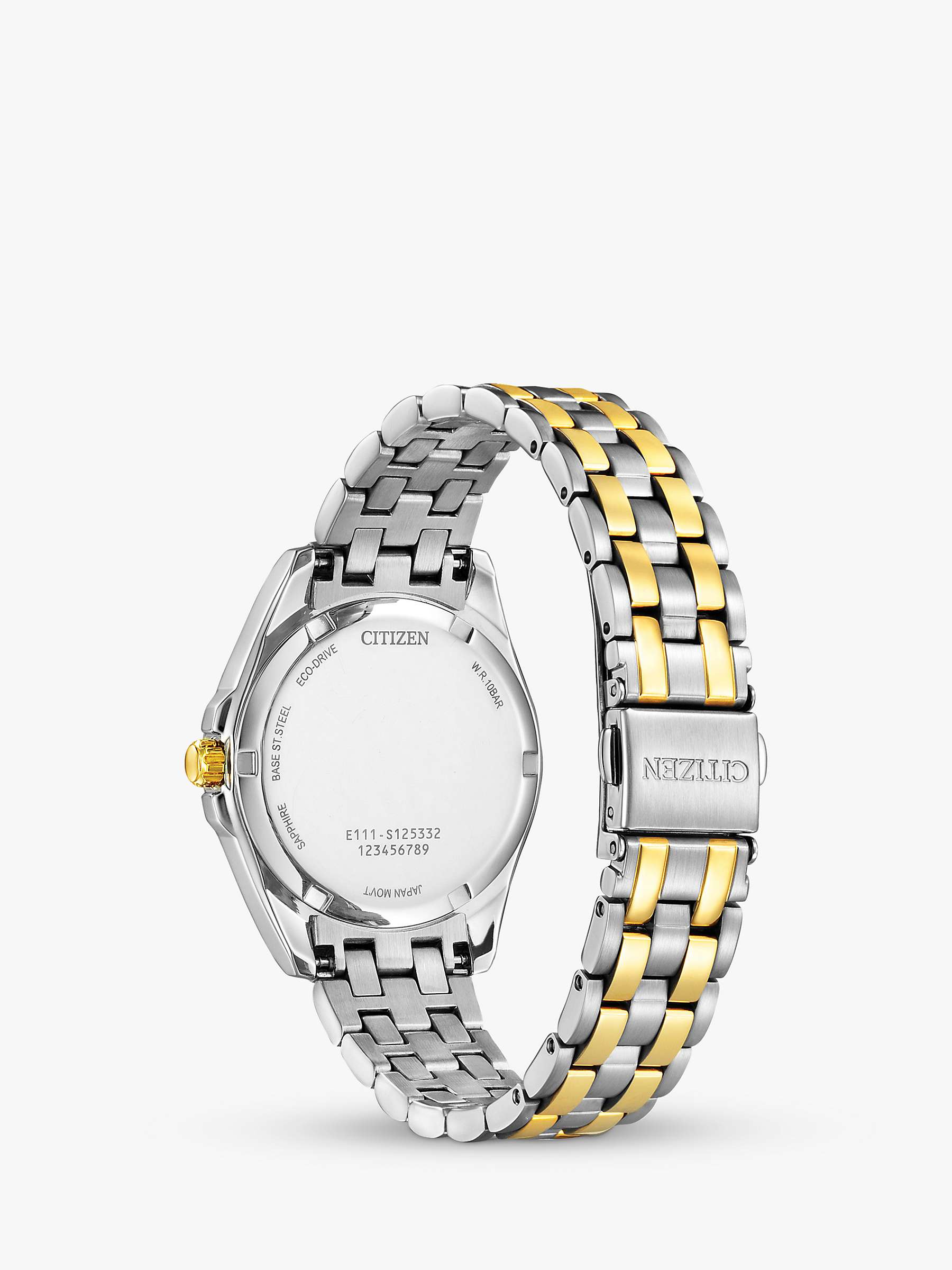 Buy Citizen EO1224-54D Women's Two-Tone Eco-Drive Date Bracelet Strap Watch, Silver/Gold Online at johnlewis.com