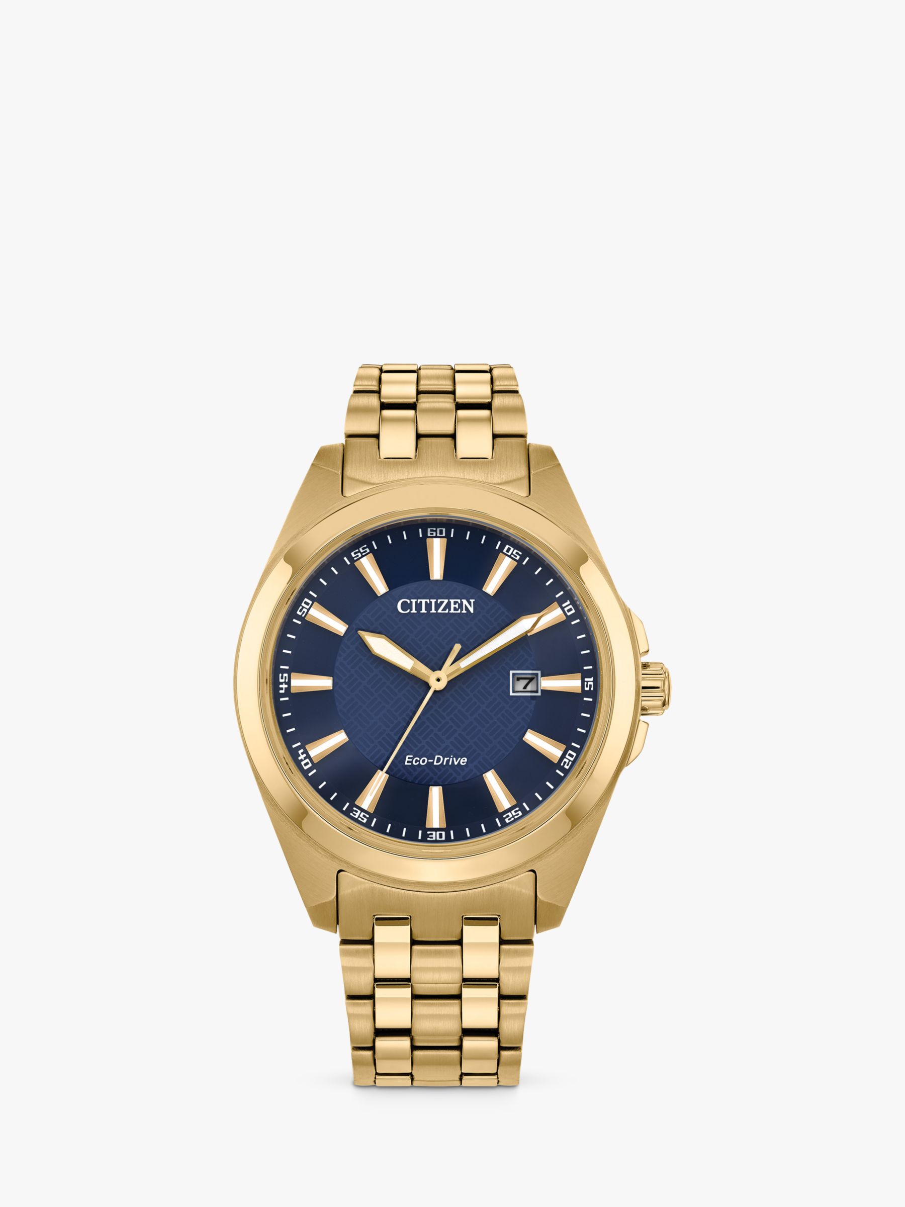 Buy Citizen BM7532-54L Men's Eco-Drive Date Bracelet Strap Watch, Gold Online at johnlewis.com
