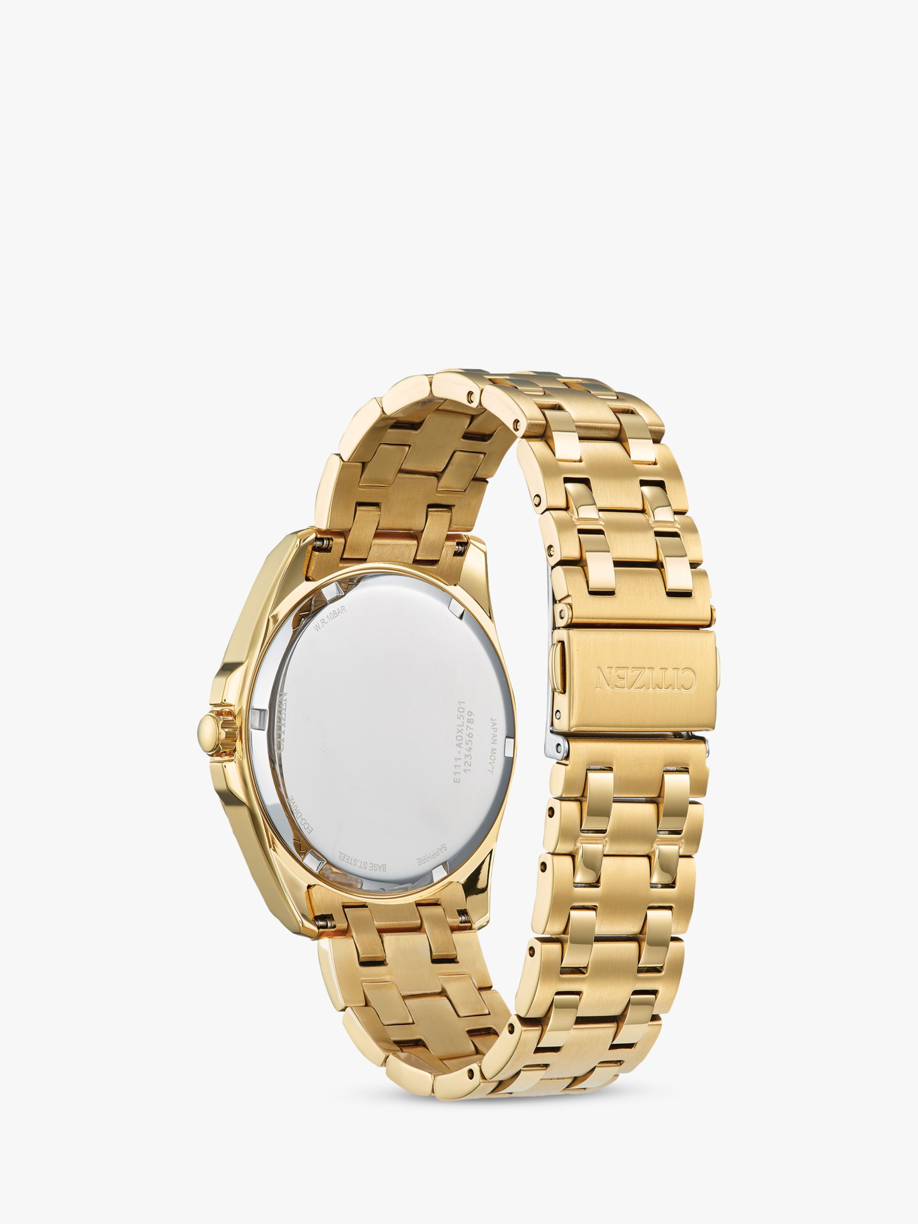 Buy Citizen BM7532-54L Men's Eco-Drive Date Bracelet Strap Watch, Gold Online at johnlewis.com