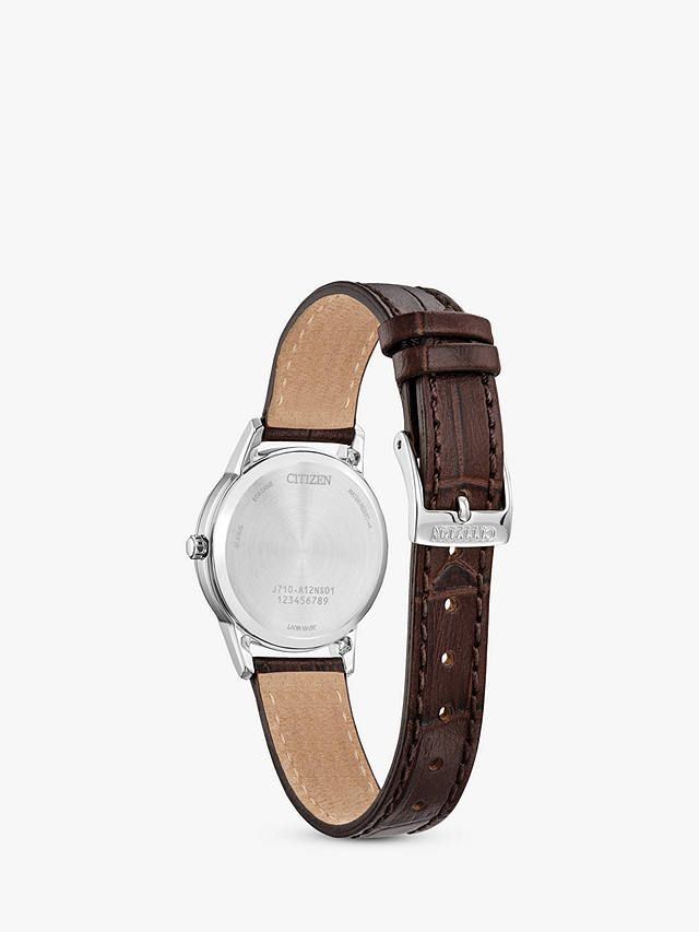 Citizen Women's Eco-Drive Date Leather Strap Watch, Brown