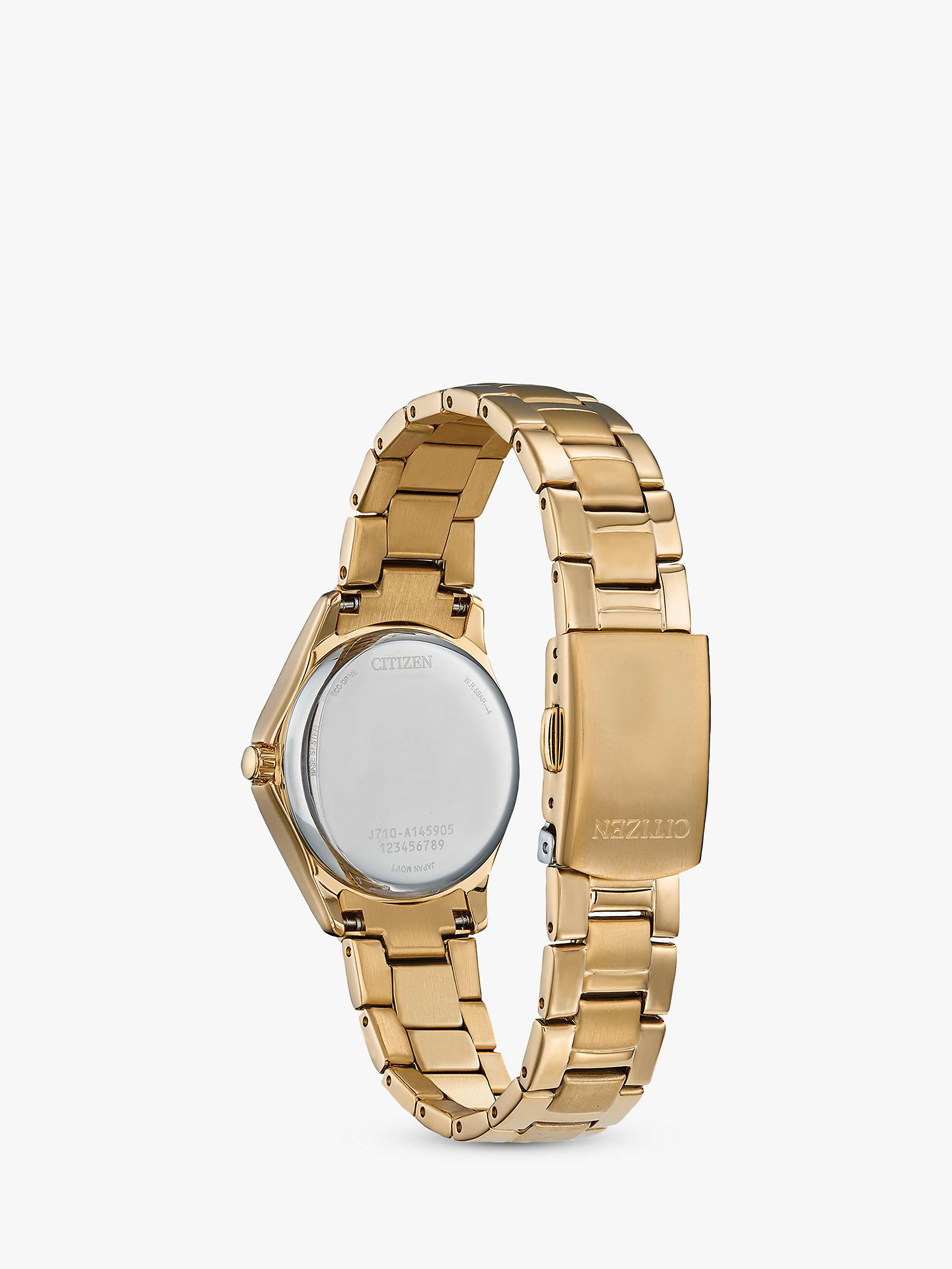 Buy Citizen FE1147-79P Women's Silhouette Crystal Eco-Drive Date Bracelet Strap Watch, Gold Online at johnlewis.com