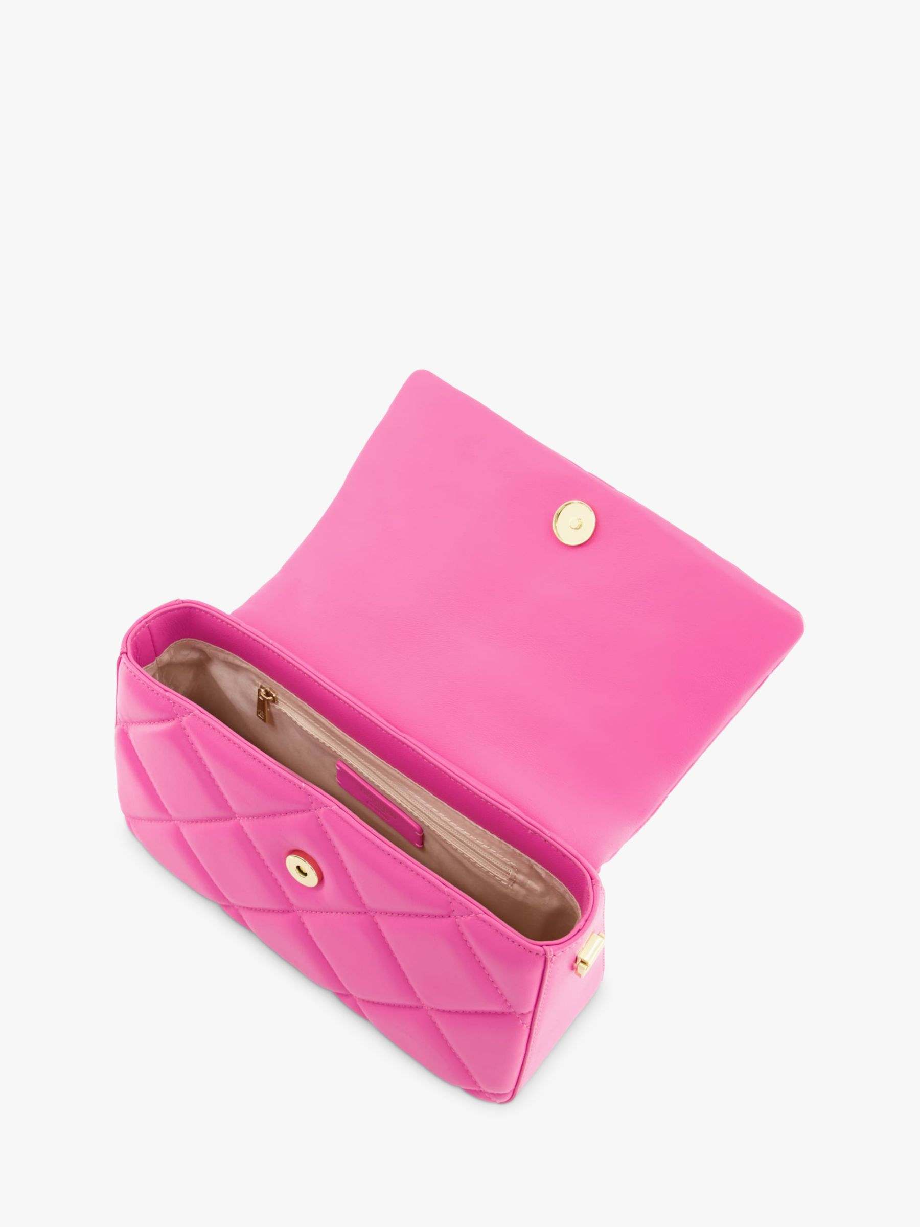 Fuchsia Leather Clutch Bag Crossbody Bag Pink Grab Bag 