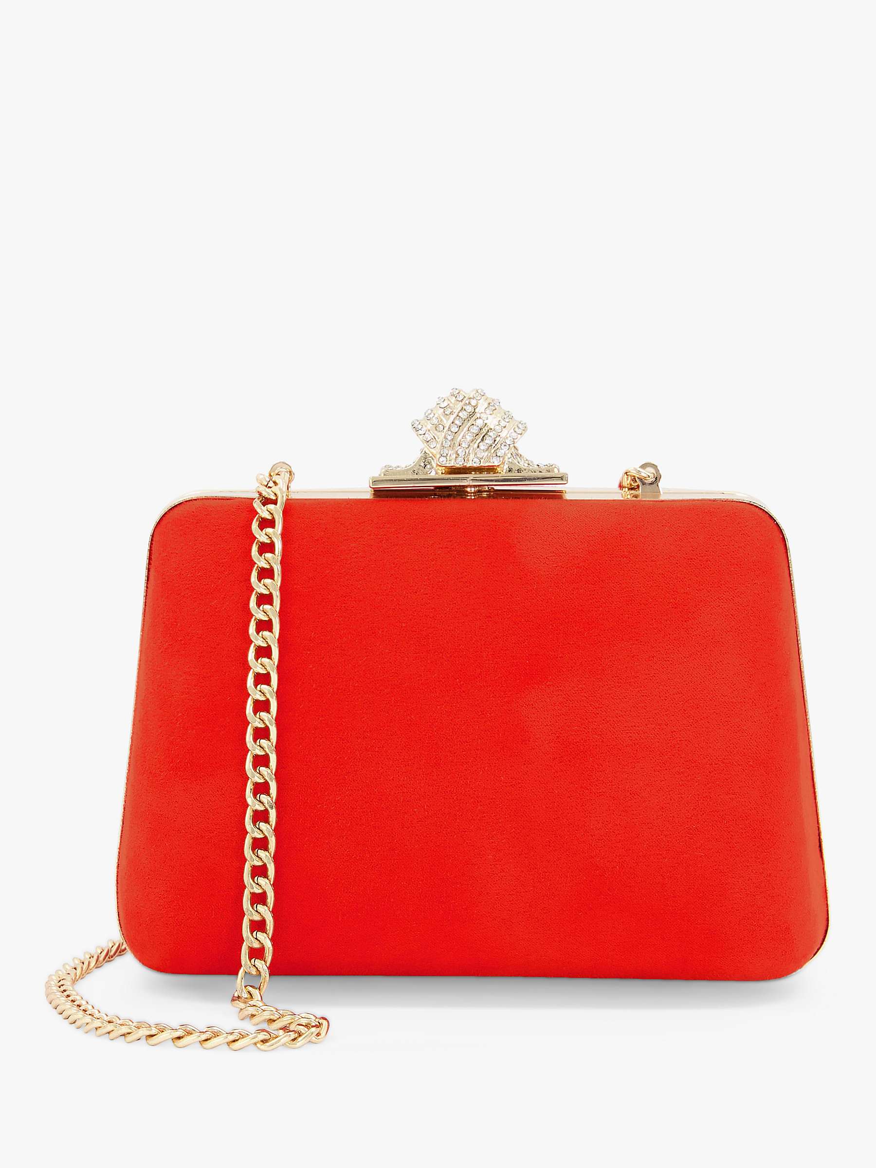 Dune Become Chain Strap Clutch Bag, Orange at John Lewis & Partners