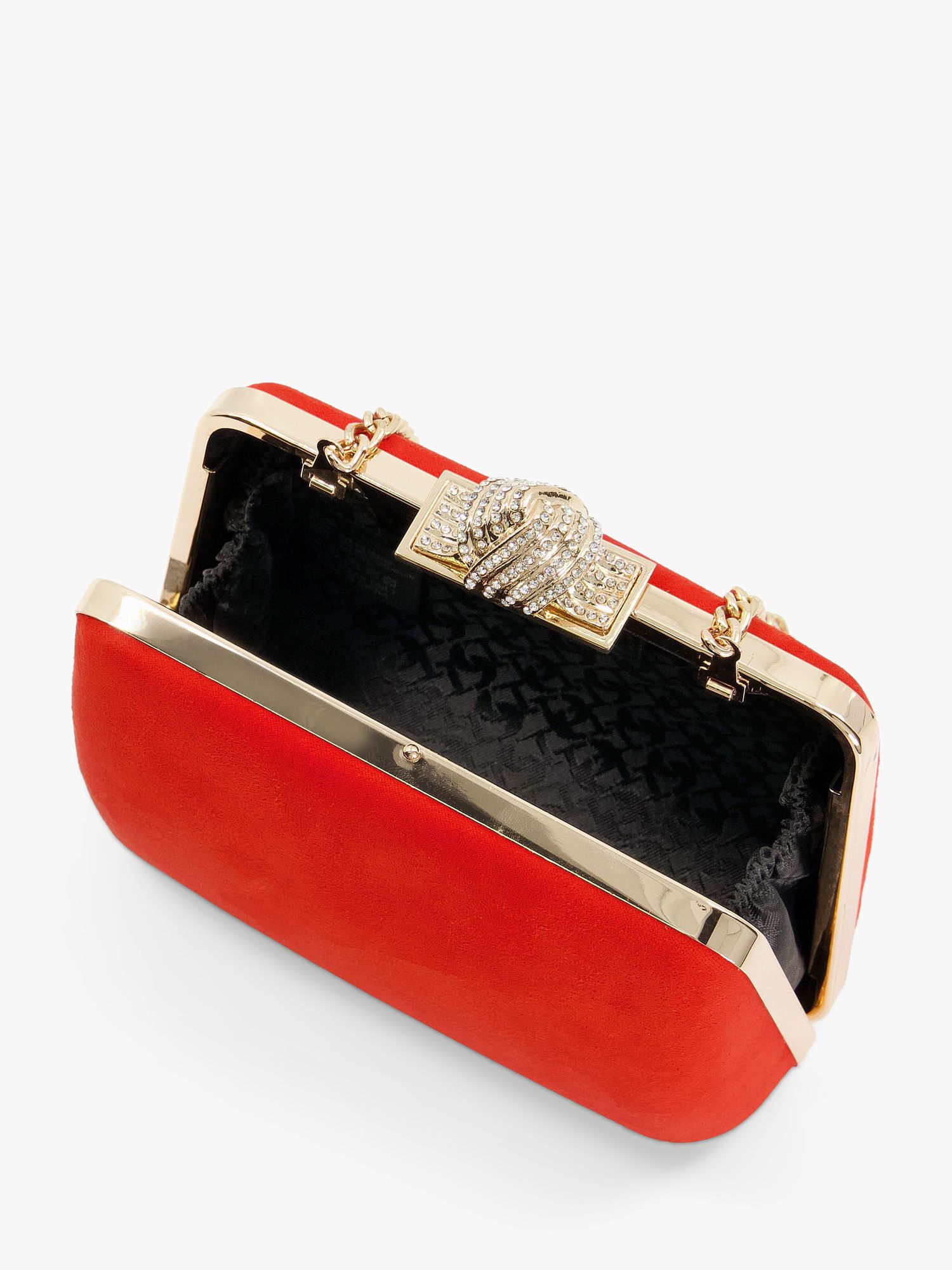 Dune Become Chain Strap Clutch Bag, Orange at John Lewis & Partners