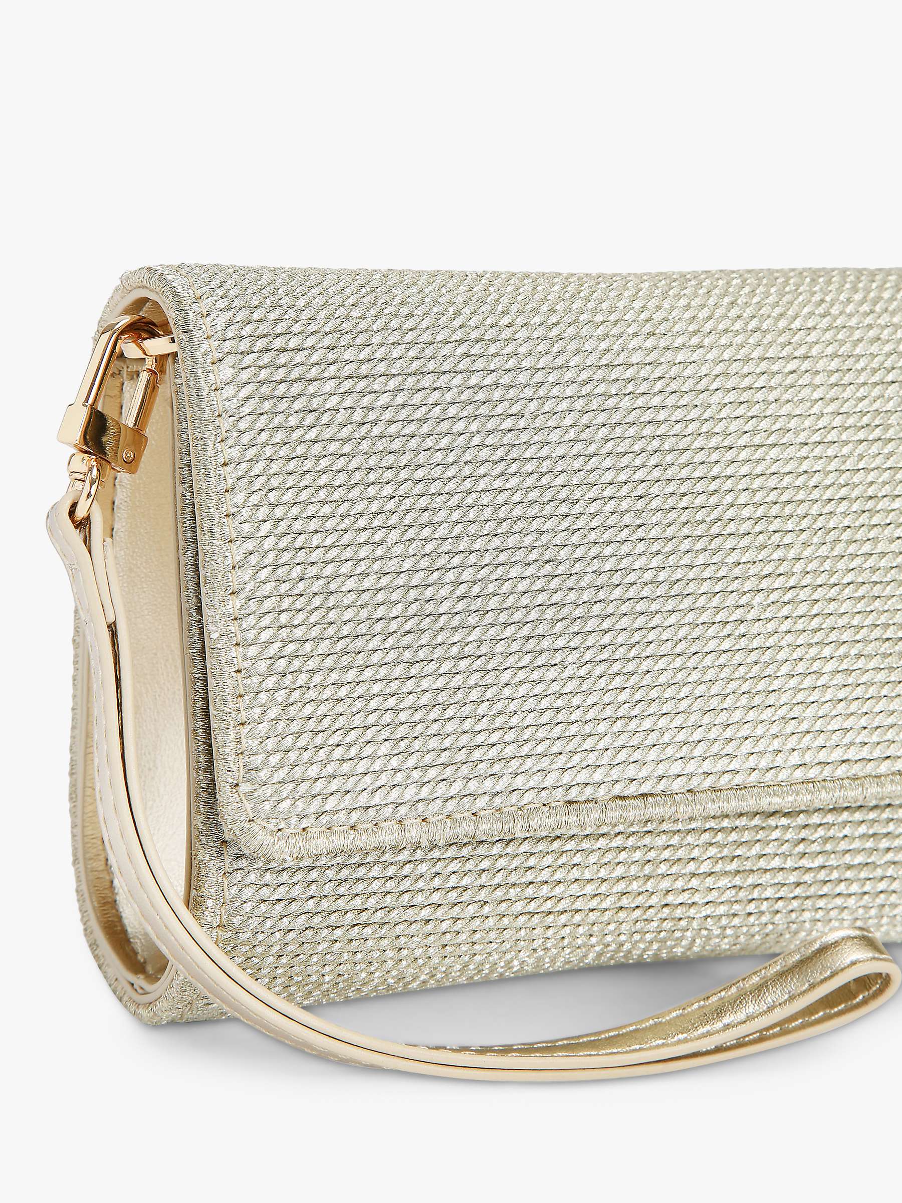 Buy Carvela Gala Weave Clutch Bag, Gold Online at johnlewis.com