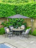 LG Outdoor Monza 4-Seater Garden Round Dining Table & Chairs Set, Grey