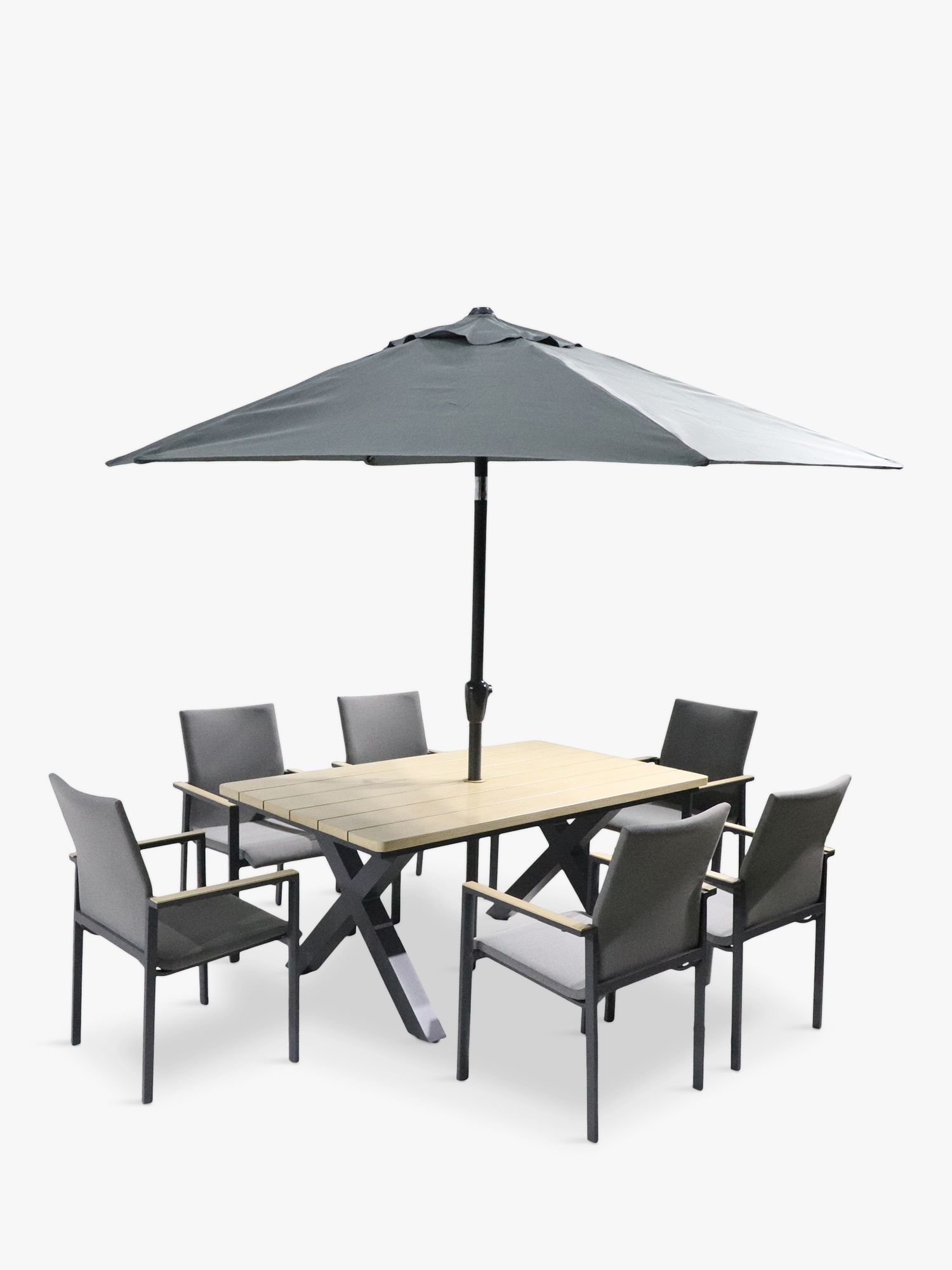 LG Outdoor Venice 6-Seater Garden Dining Set, Grey