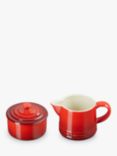 Le Creuset Stoneware Milk Jug & Sugar Pot Set, Cerise