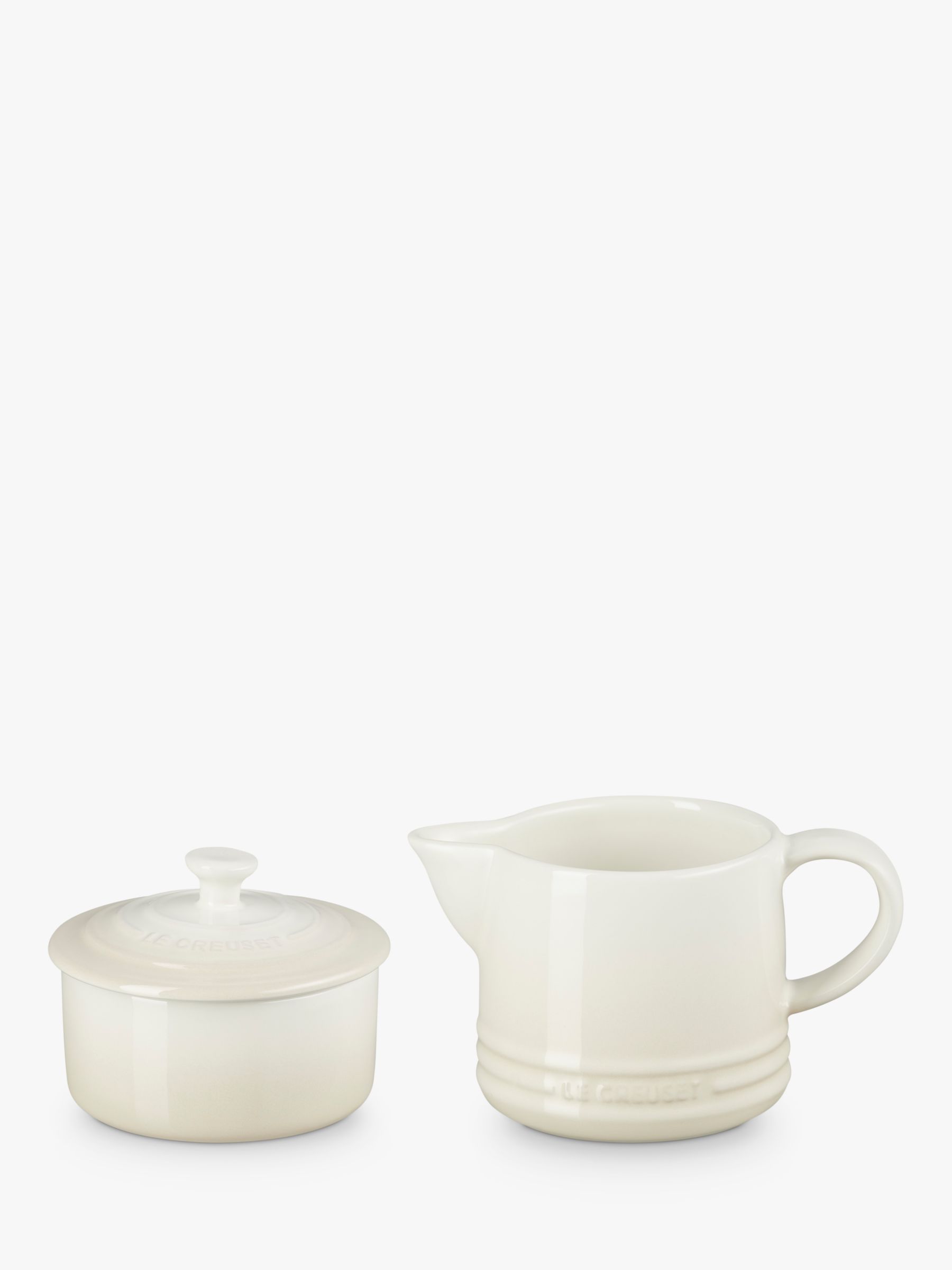 Le Creuset Stoneware Milk Jug & Sugar Pot Set, Meringue