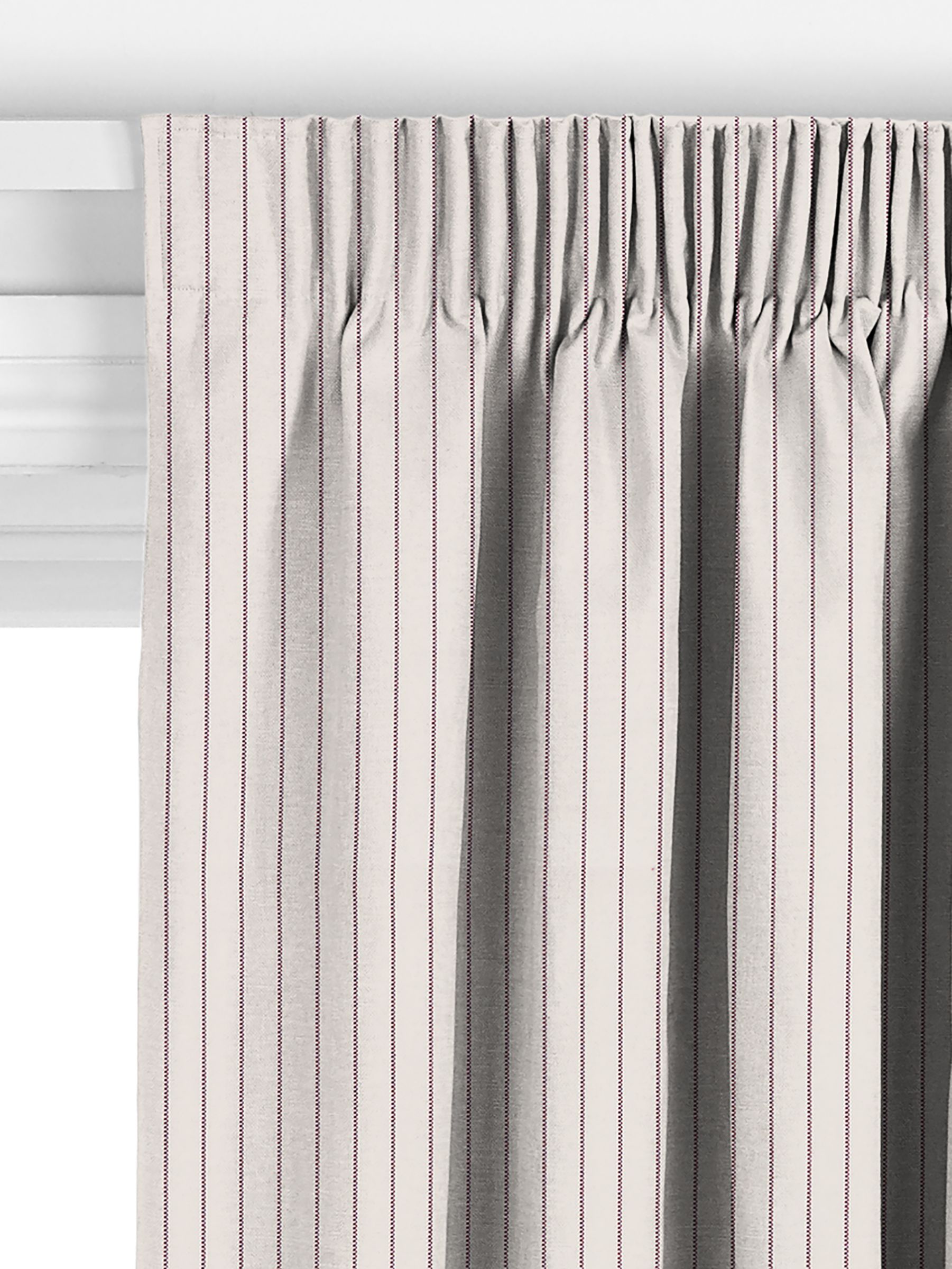 John Lewis Woven Stripe Made to Measure Curtains, Damson