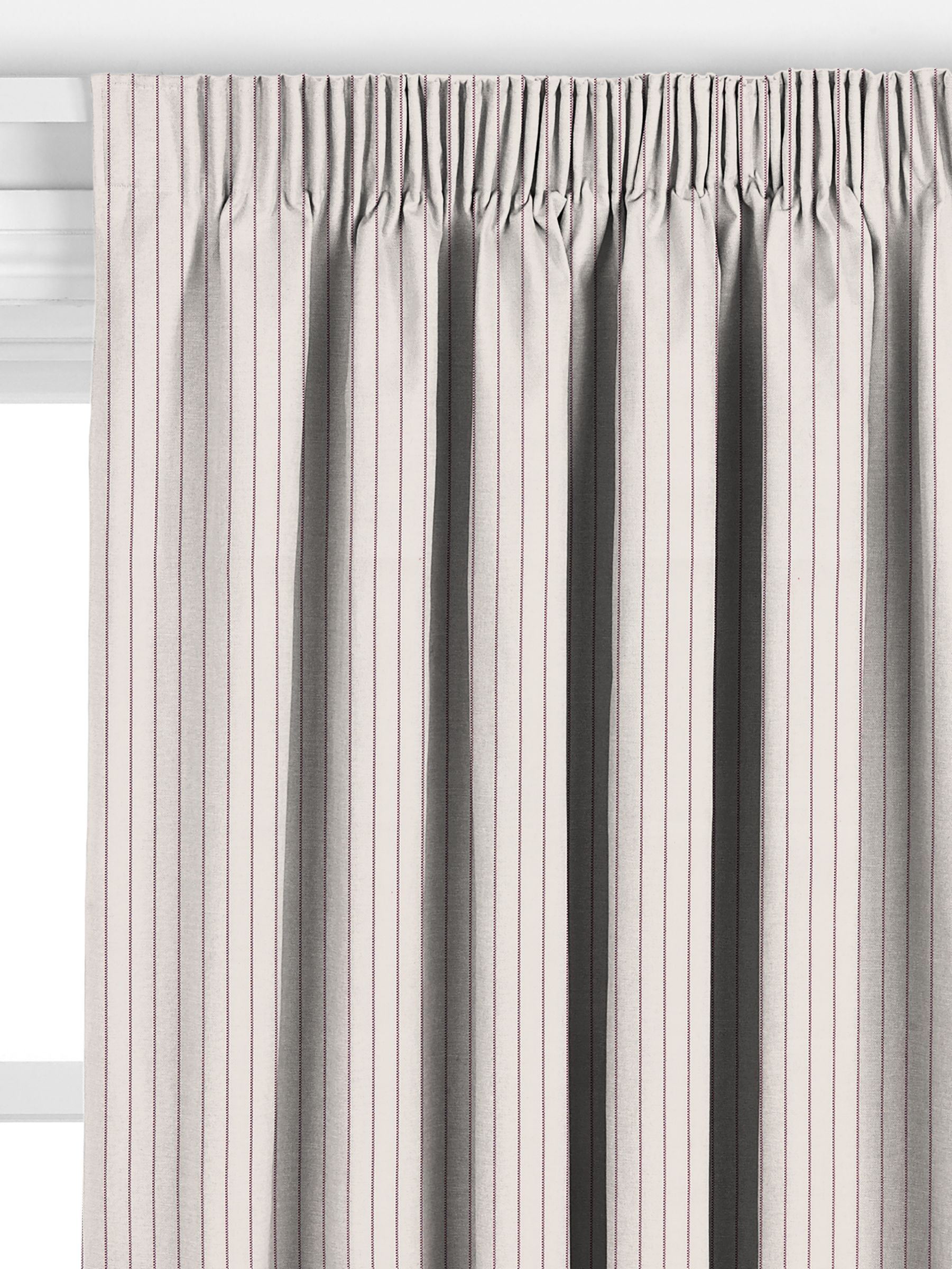 John Lewis Woven Stripe Made to Measure Curtains, Damson