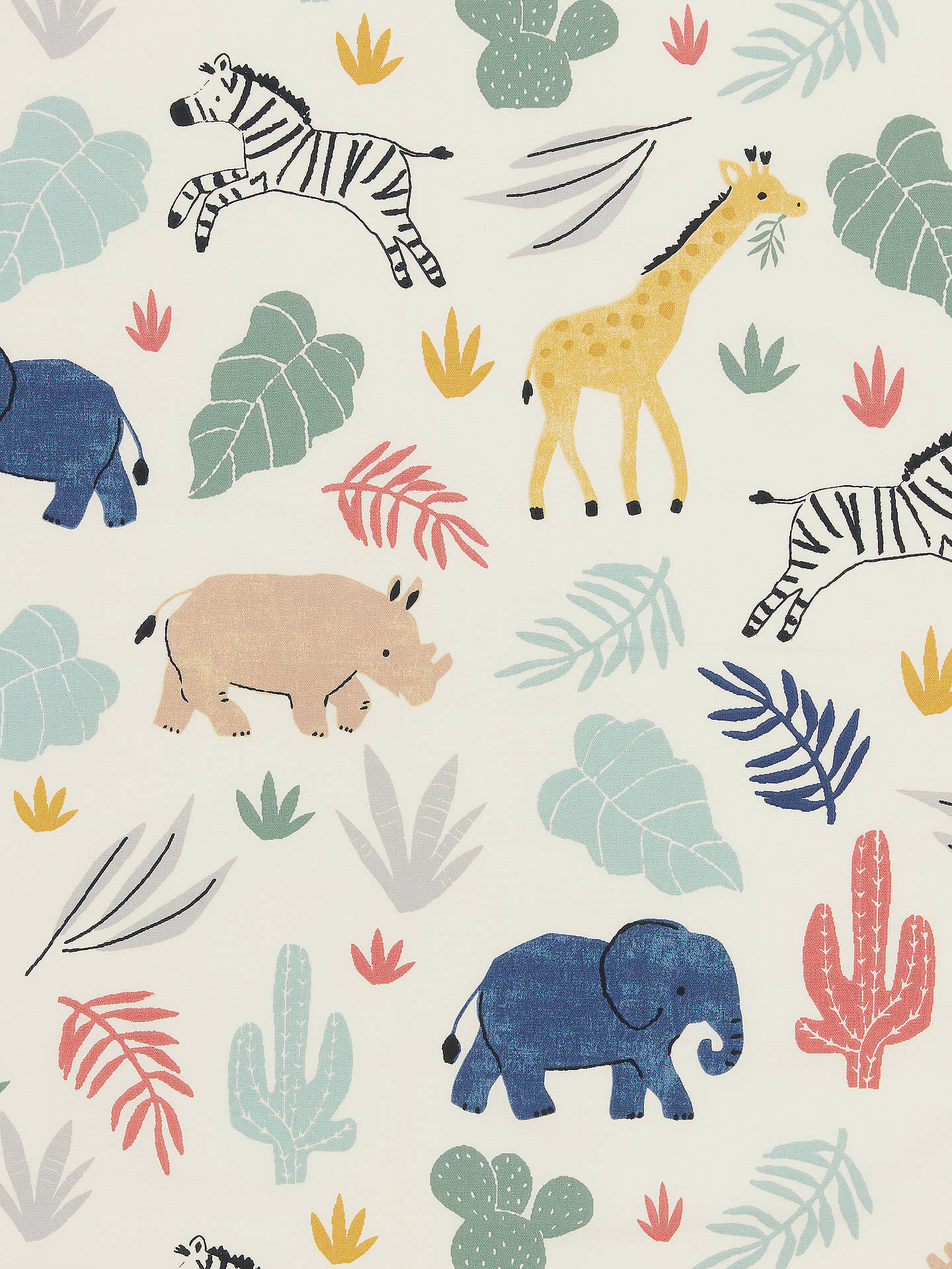John Lewis Safari Print Made to Measure Curtains, Multi