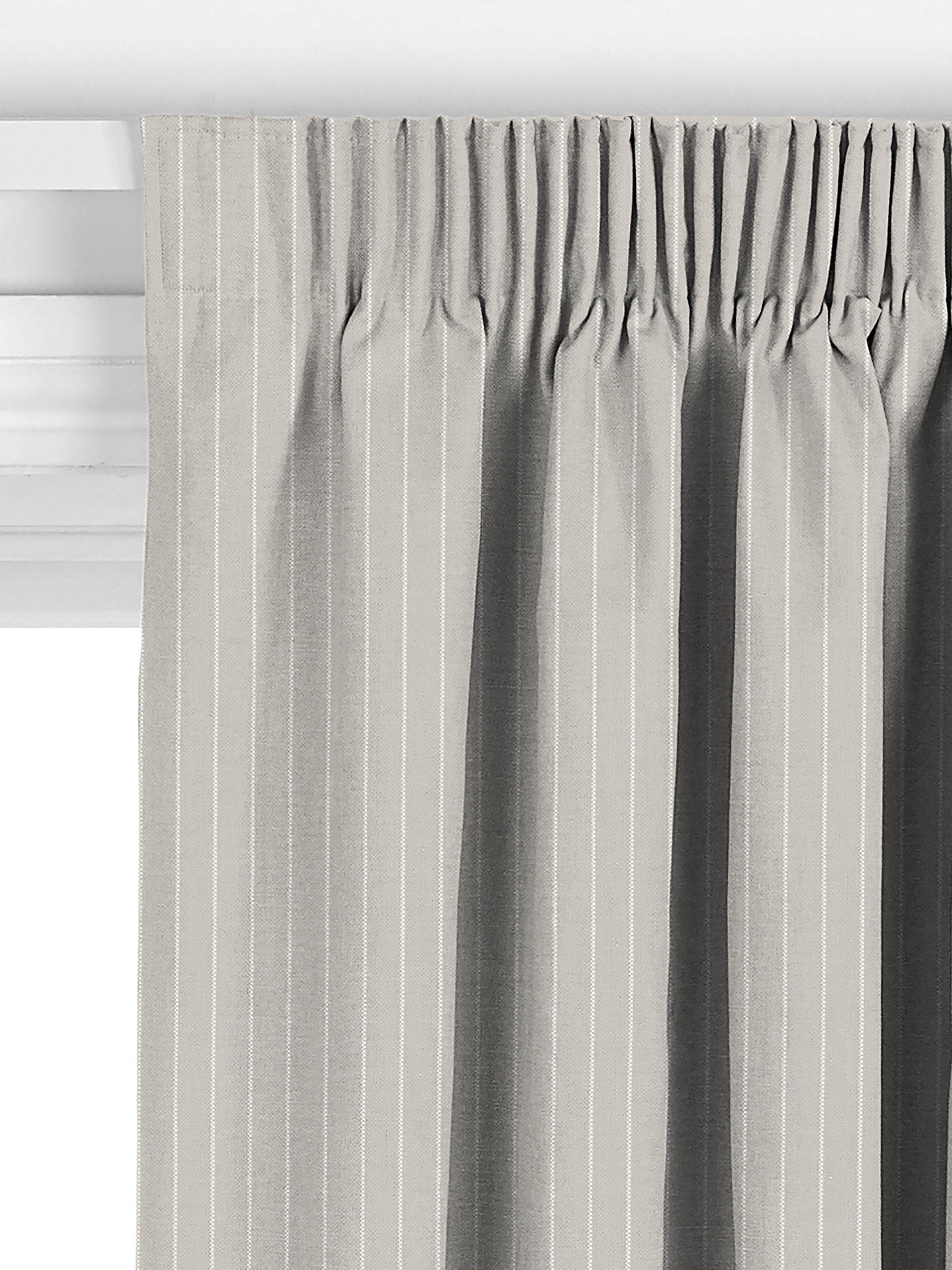 John Lewis Woven Stripe Made to Measure Curtains, Flint Grey