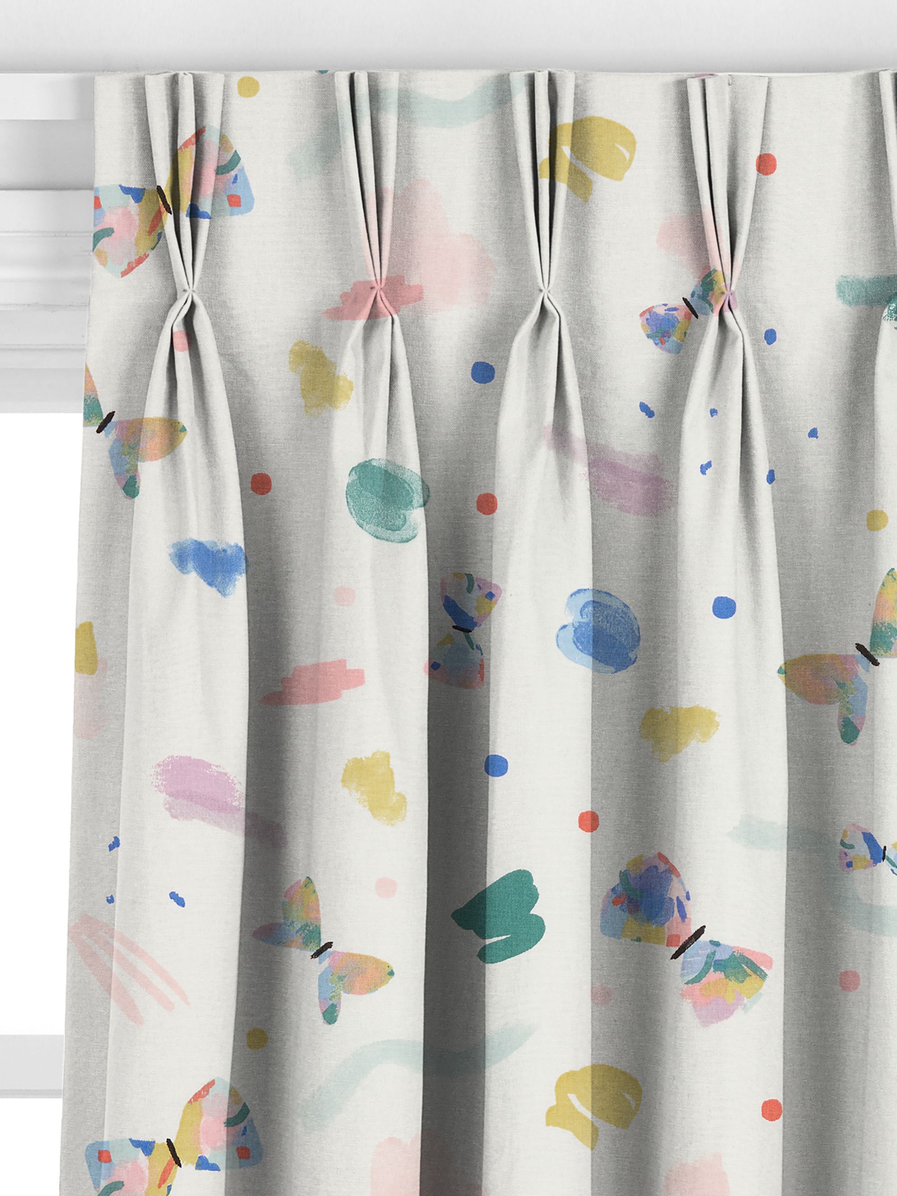 John Lewis Butterfly Polka Made to Measure Curtains, Multi