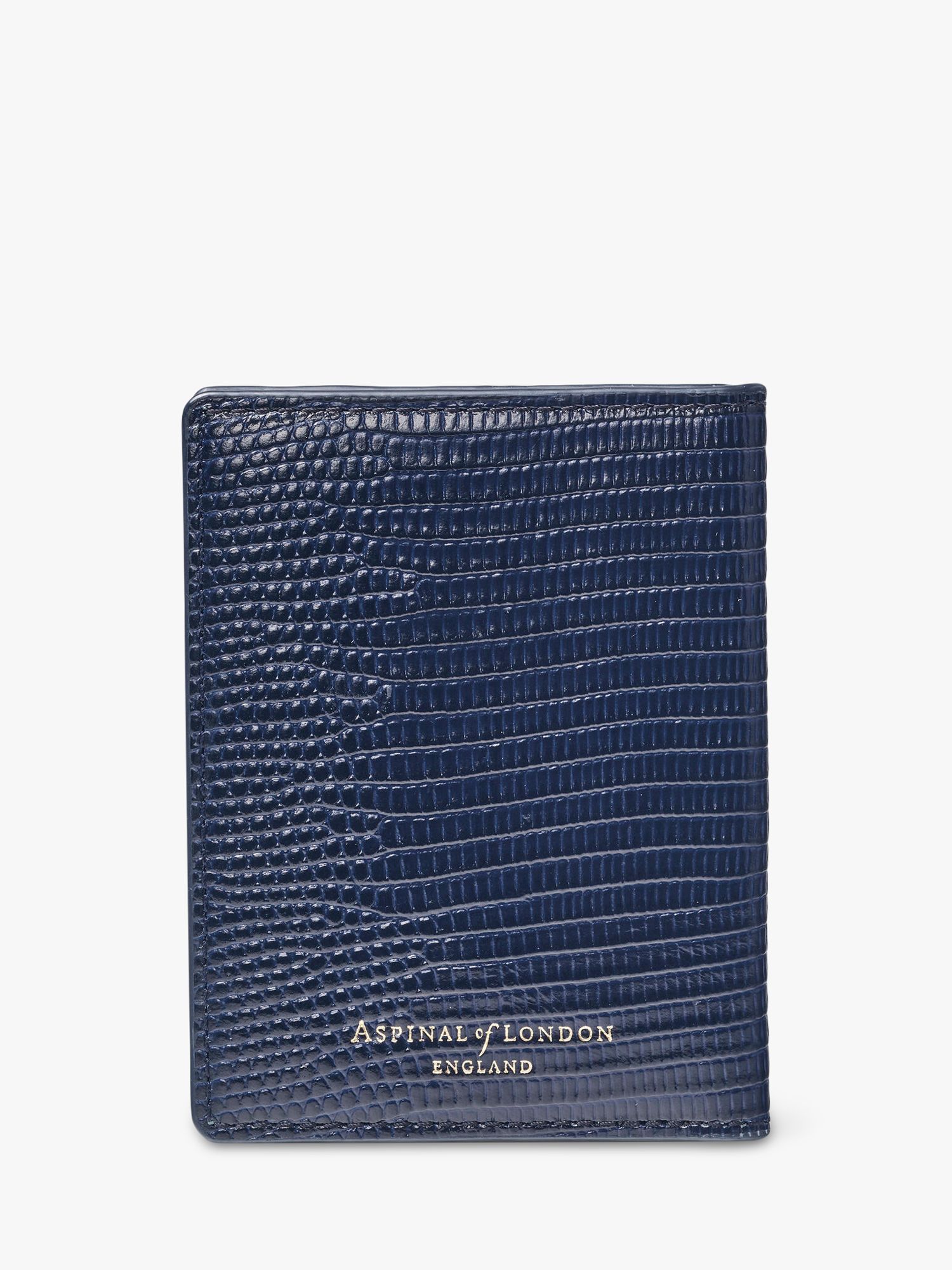 Aspinal of London Lizard Leather ID & Travel Card Case, Midnight Blue ...