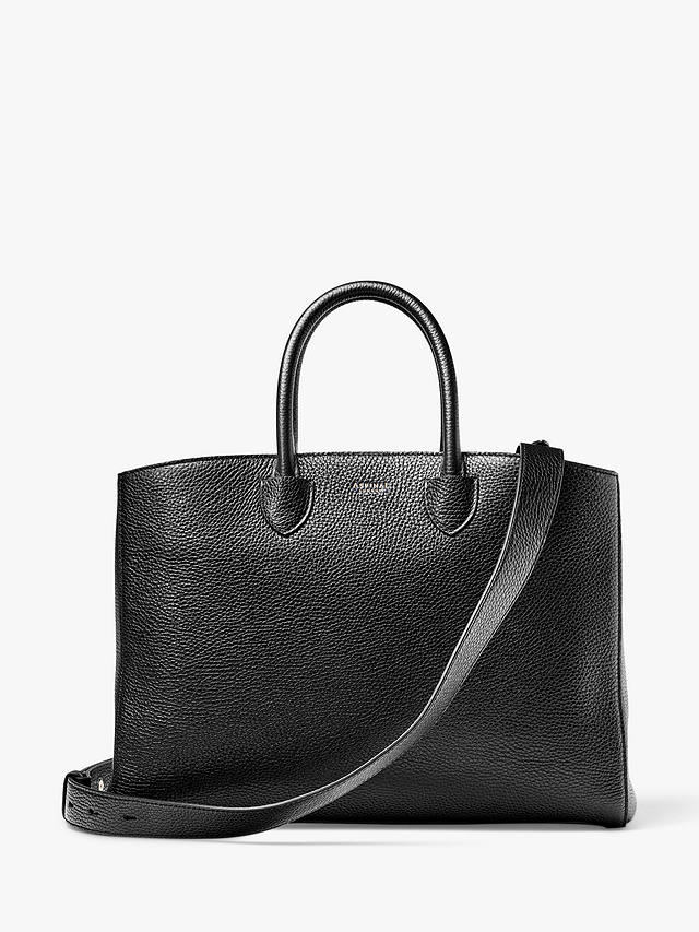 Aspinal of London Madison Pebble Leather Tote Bag, Black