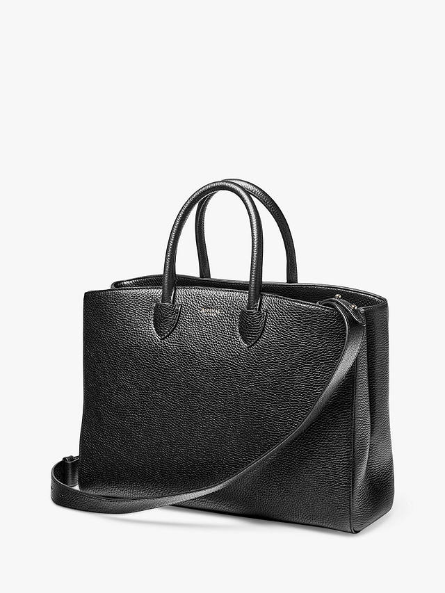 Aspinal of London Madison Pebble Leather Tote Bag, Black