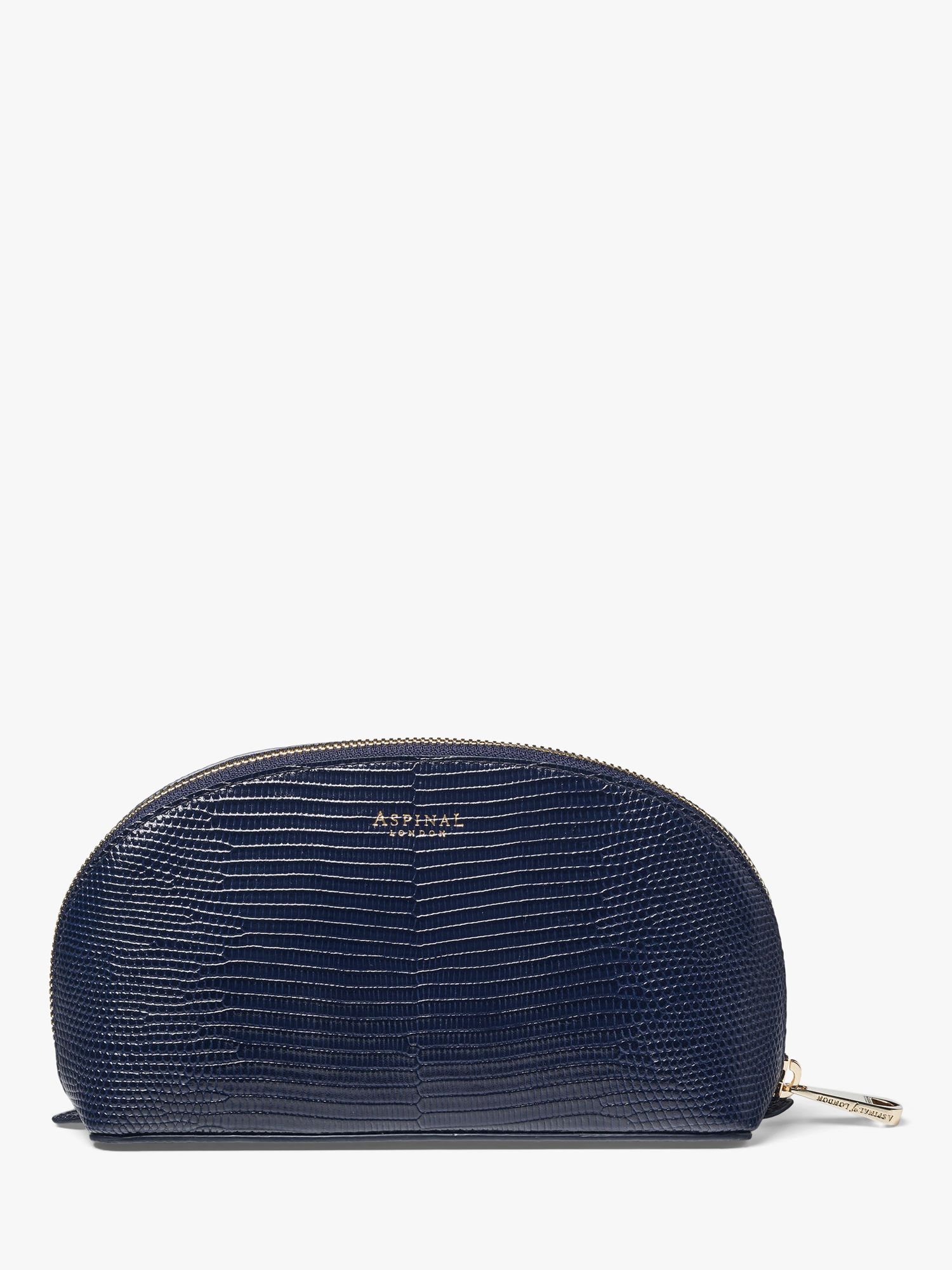 Aspinal of London Madsion Small Leather Cosmetic Case, Midnight Lizard 2