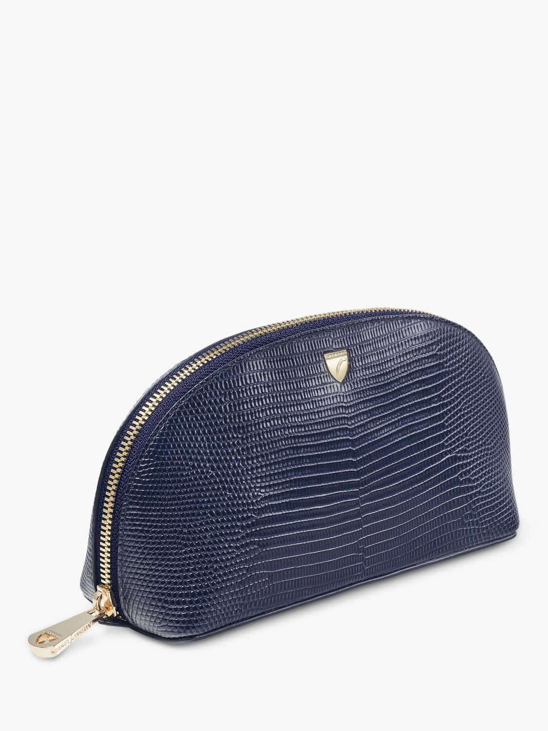 Aspinal of London Madsion Small Leather Cosmetic Case, Midnight Lizard 4