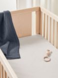 Bedfolk Cotton Fitted Cotbed Sheet, 70 x 140cm, Clay