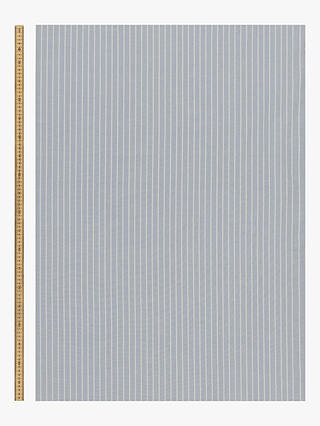 John Lewis Cotton Woven Stripe Furnishing Fabric, Lake Blue