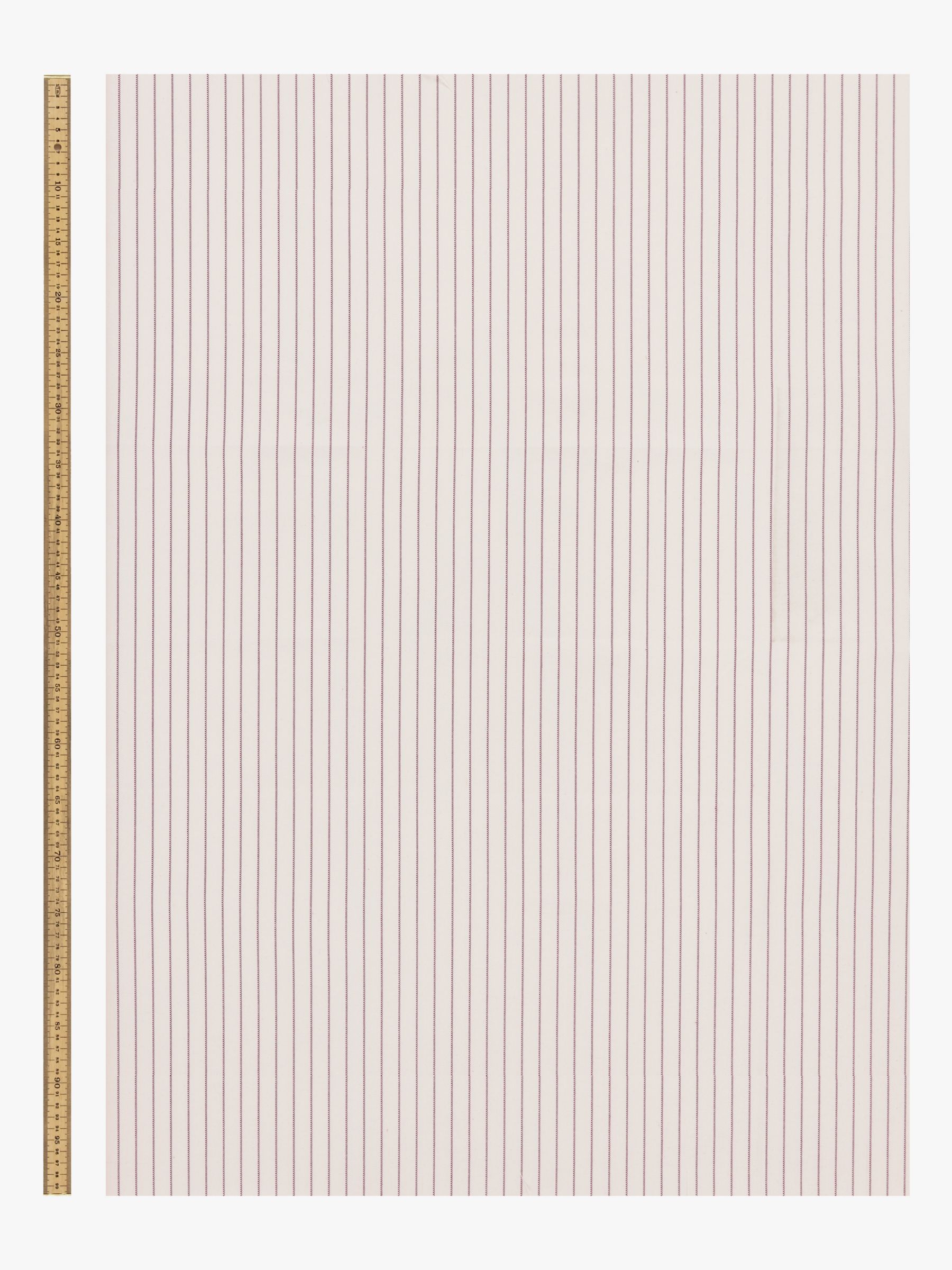 John Lewis Cotton Woven Stripe Furnishing Fabric, Damson
