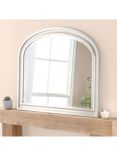 Yearn Vogue Overmantle Wood Frame Bevelled Edge Wall Mirror, 83 x 105cm, Silver
